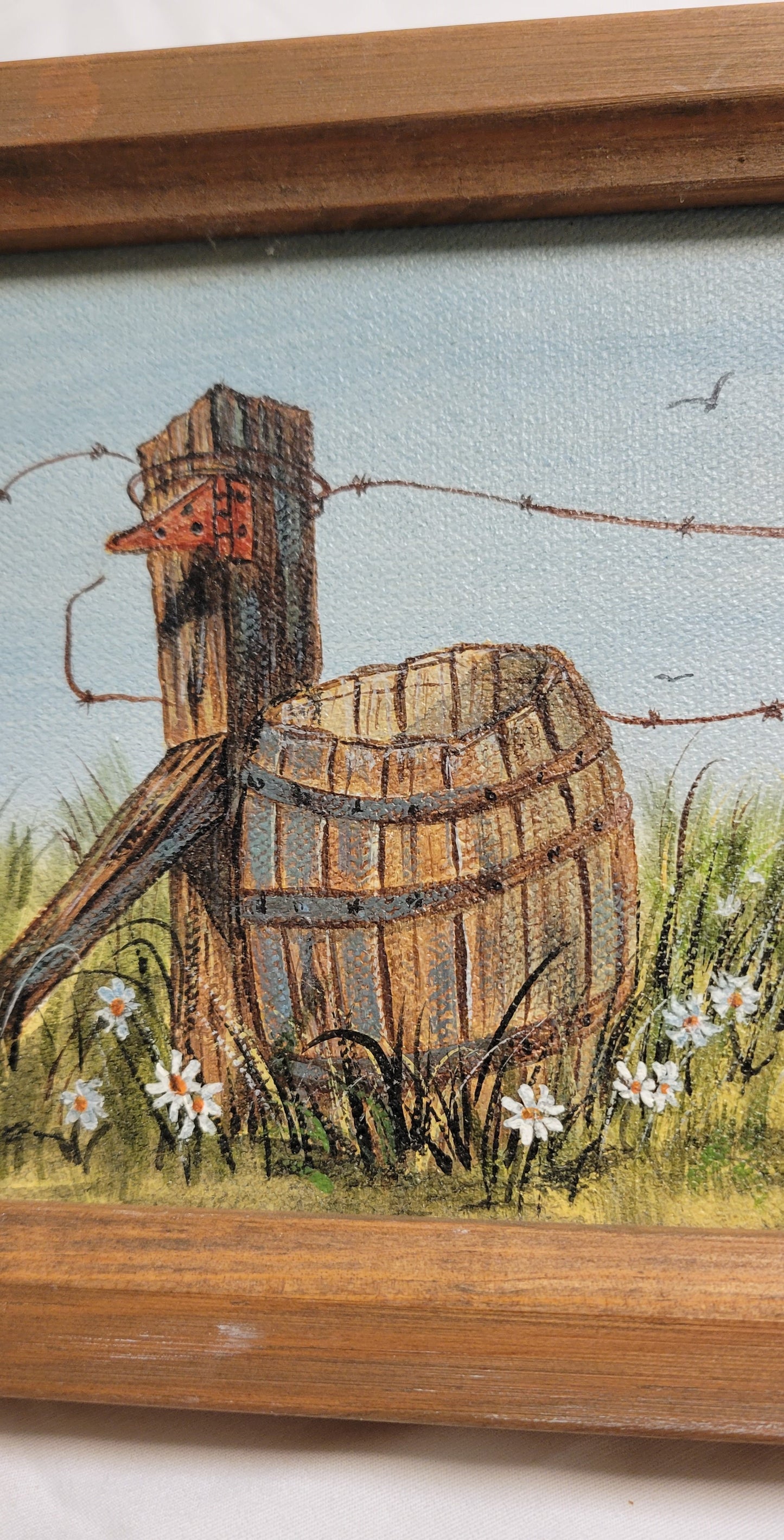 Art Original Art Painting Acrylic Post and Barrel Framed ( Chris Lamb Original