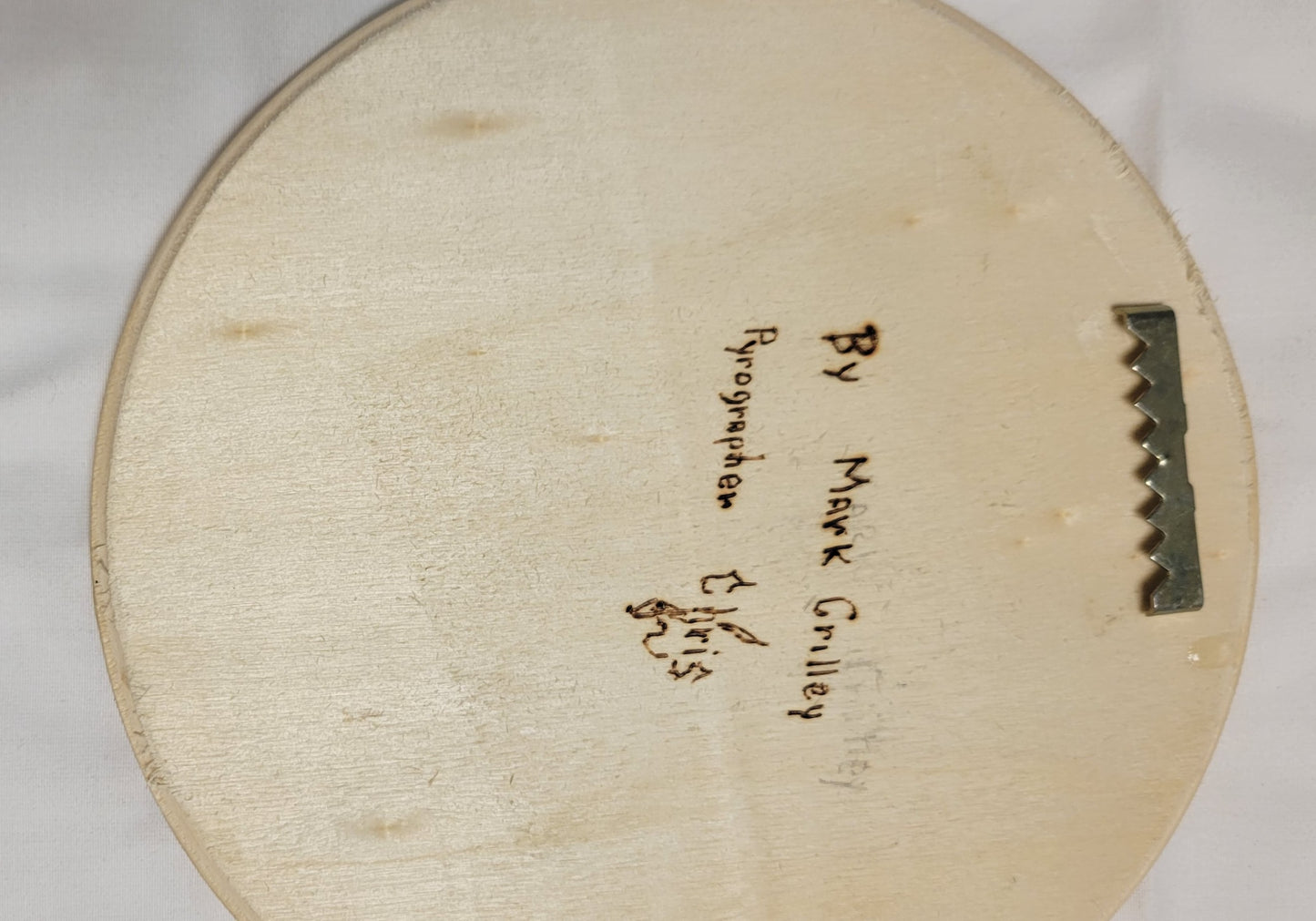 Art Pyrography Round Leopard head by Mark Crilley Burned By Chris Lamb