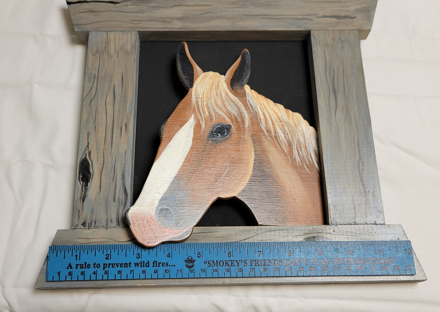 Art Painted Horse Head In Barn Door