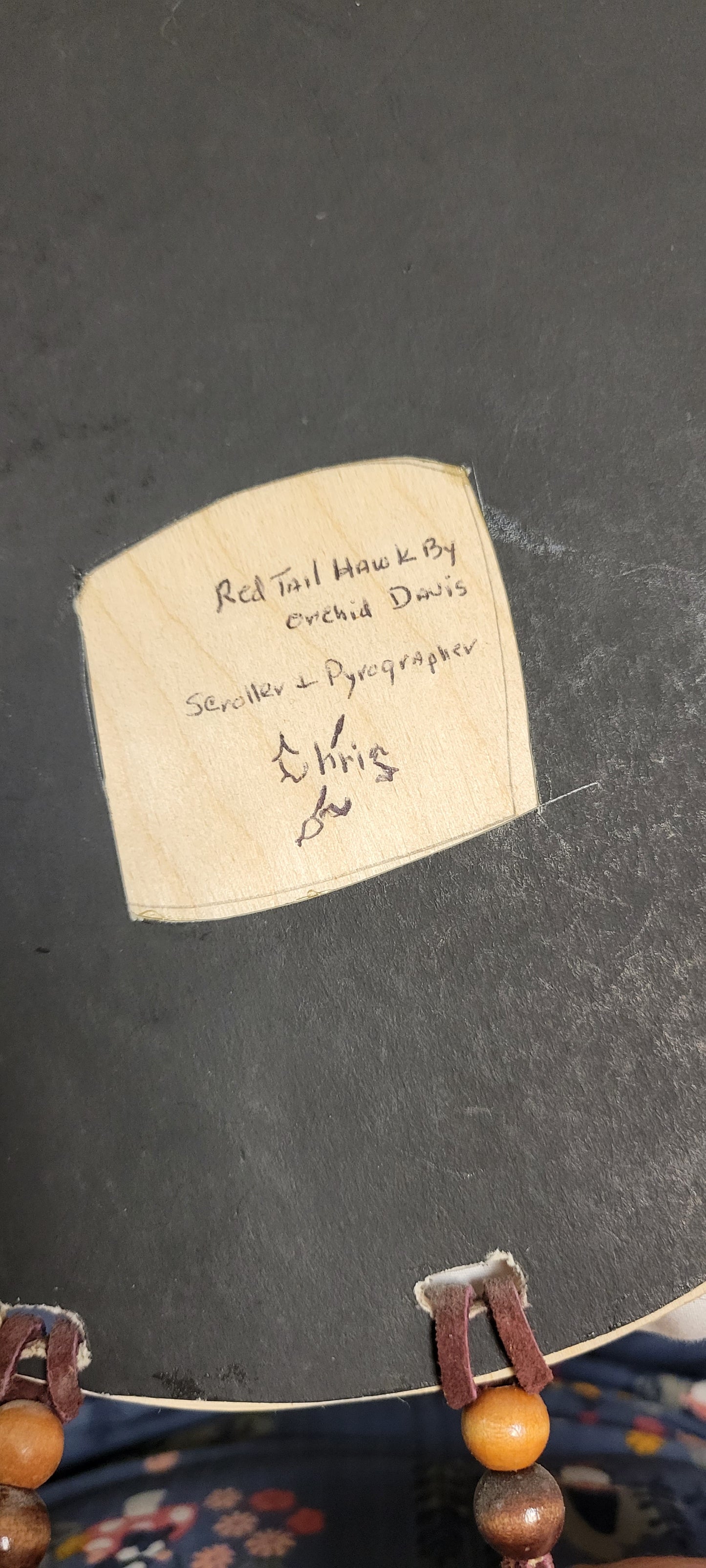 Art Dream Catcher Pyrography Scroll ( Red Tail Hawk