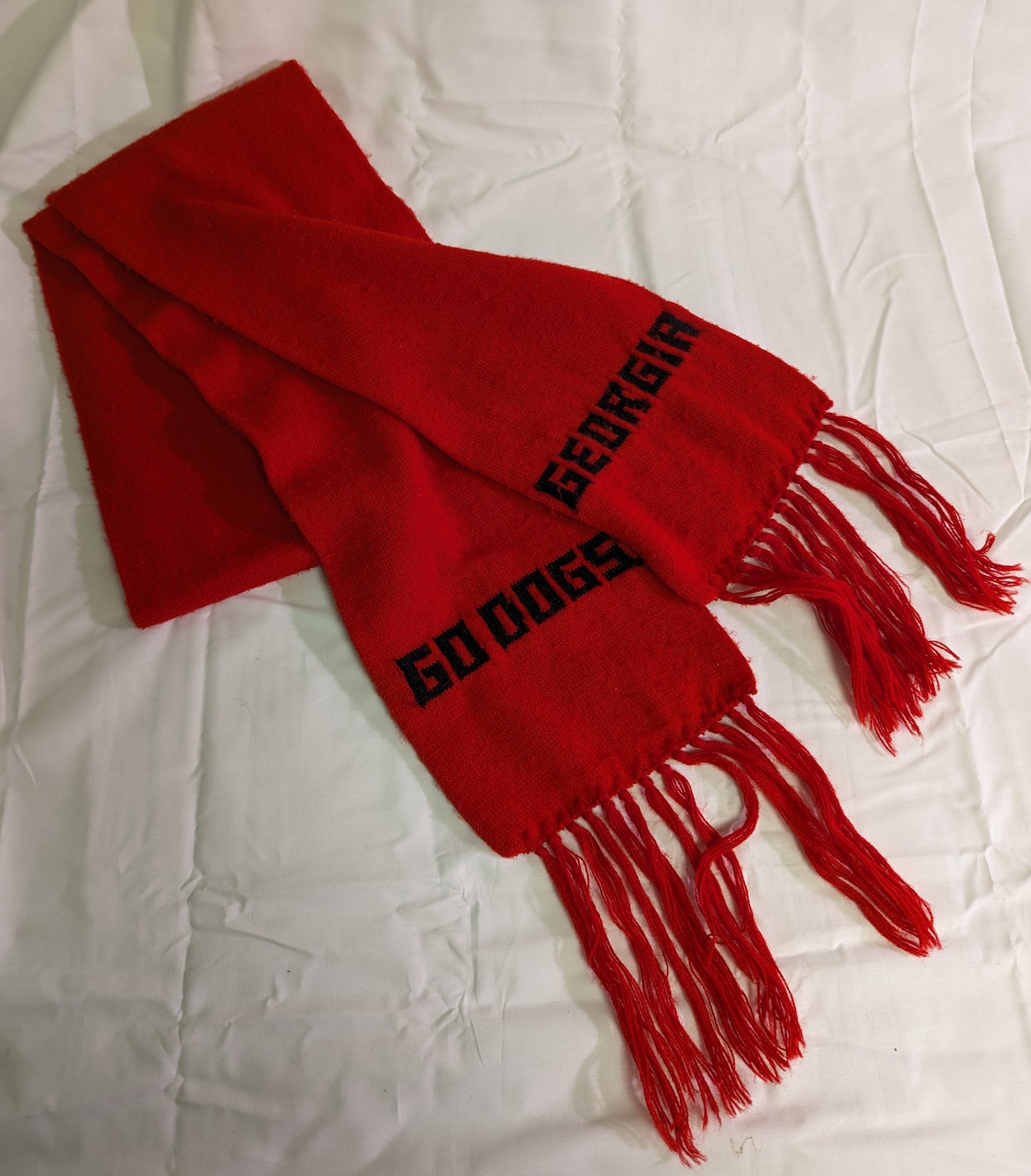 Scarf Knitted Red University of Georgia Go Dawgs Vintage