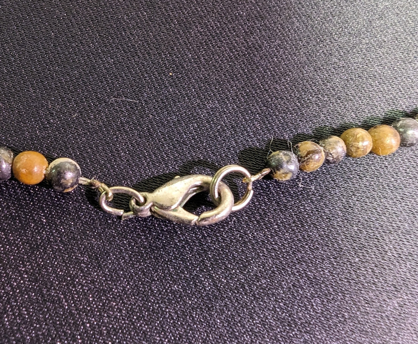 Necklace One of a Kind Hand Made Jasper Pendent W/ Natural Stone Beads and Lobster Clasp