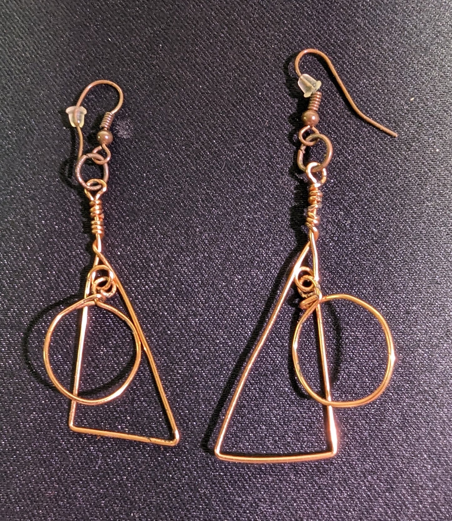 Earrings Hand Made "Circle on Triangle French Hook