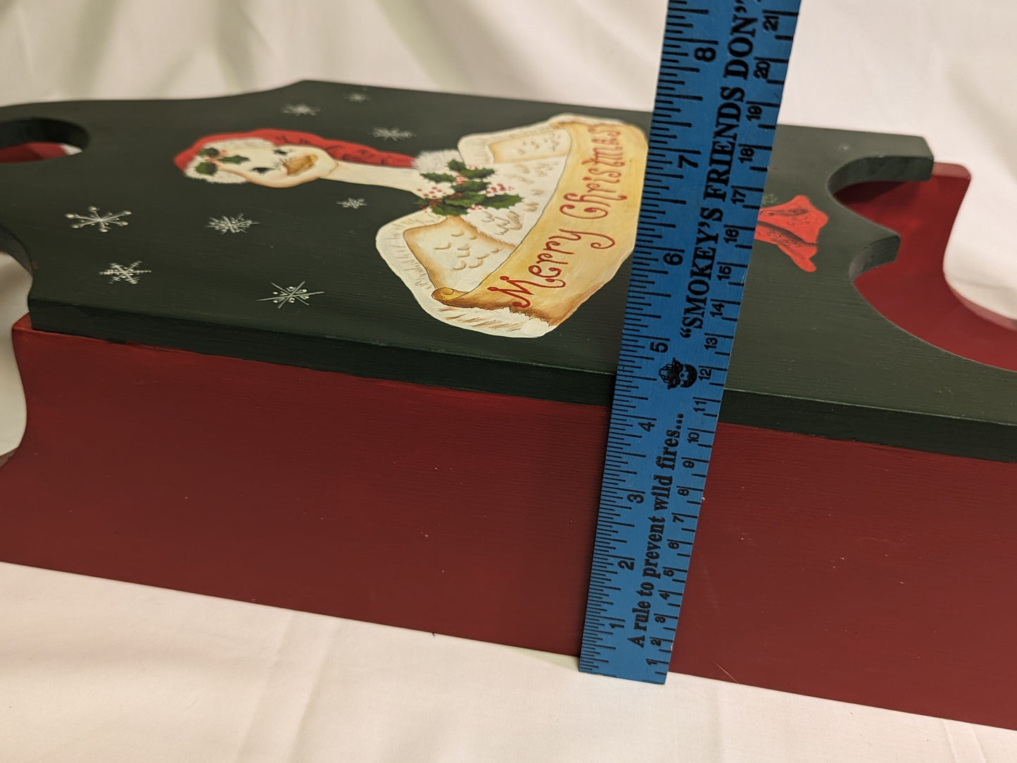 Art Christmas Sleigh Hand Made and Painted on Wood A Christmas Goose Childes Sleigh