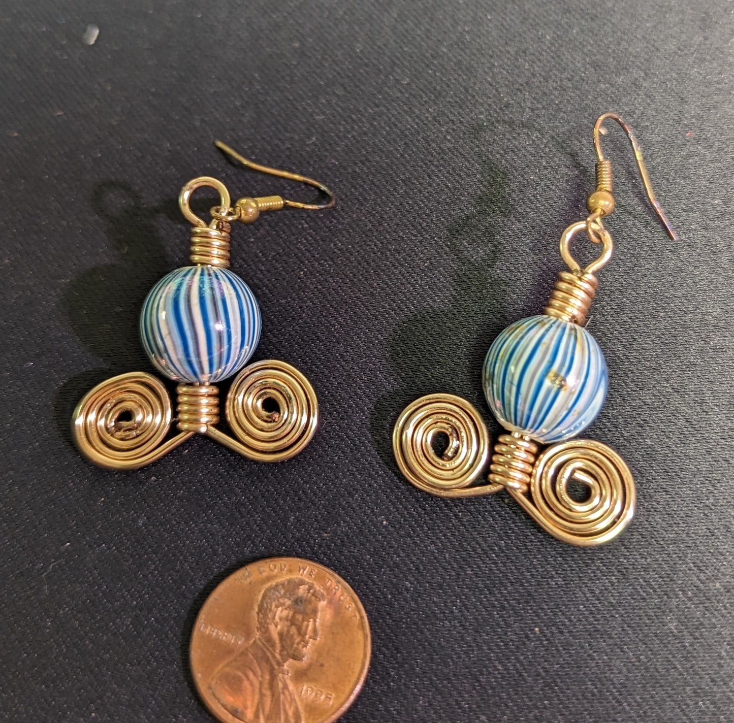Earrings Handmade Wire Ball Spirals