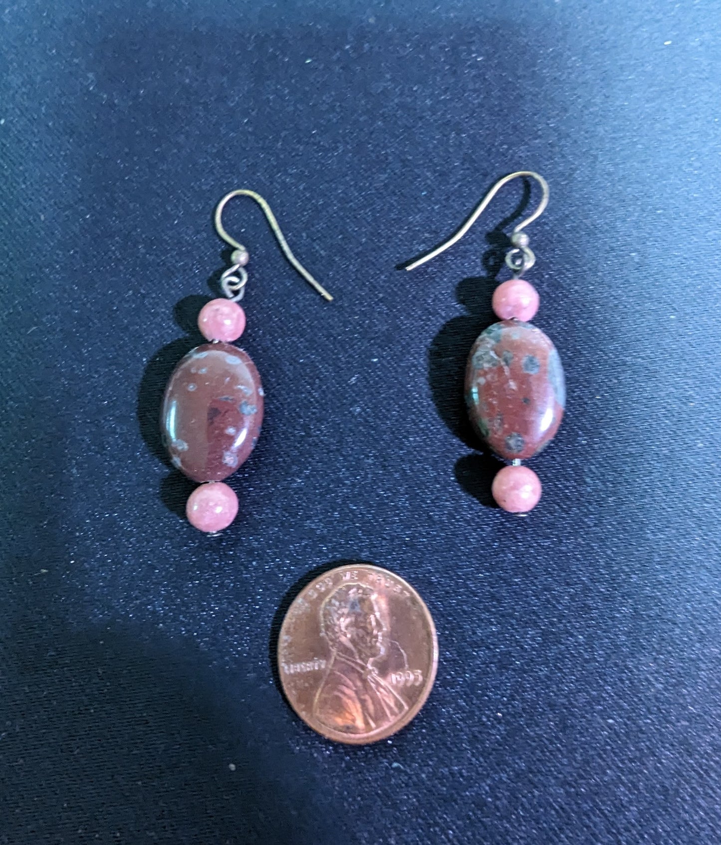 Earrings Natural Stones Purple Beaded