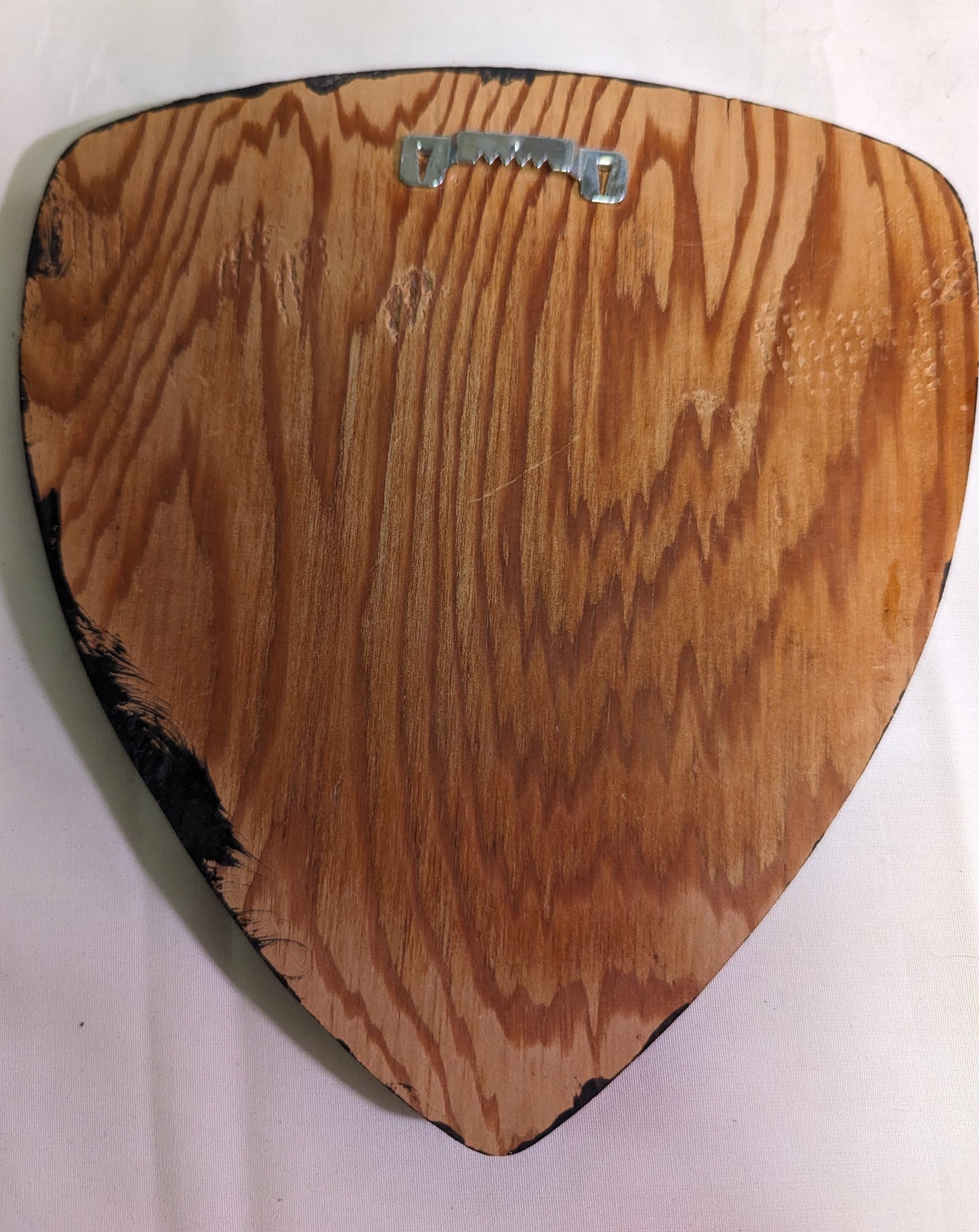 Art Original Scroll Wood on Wood Fiery Eagle Head Emblem On Black Background