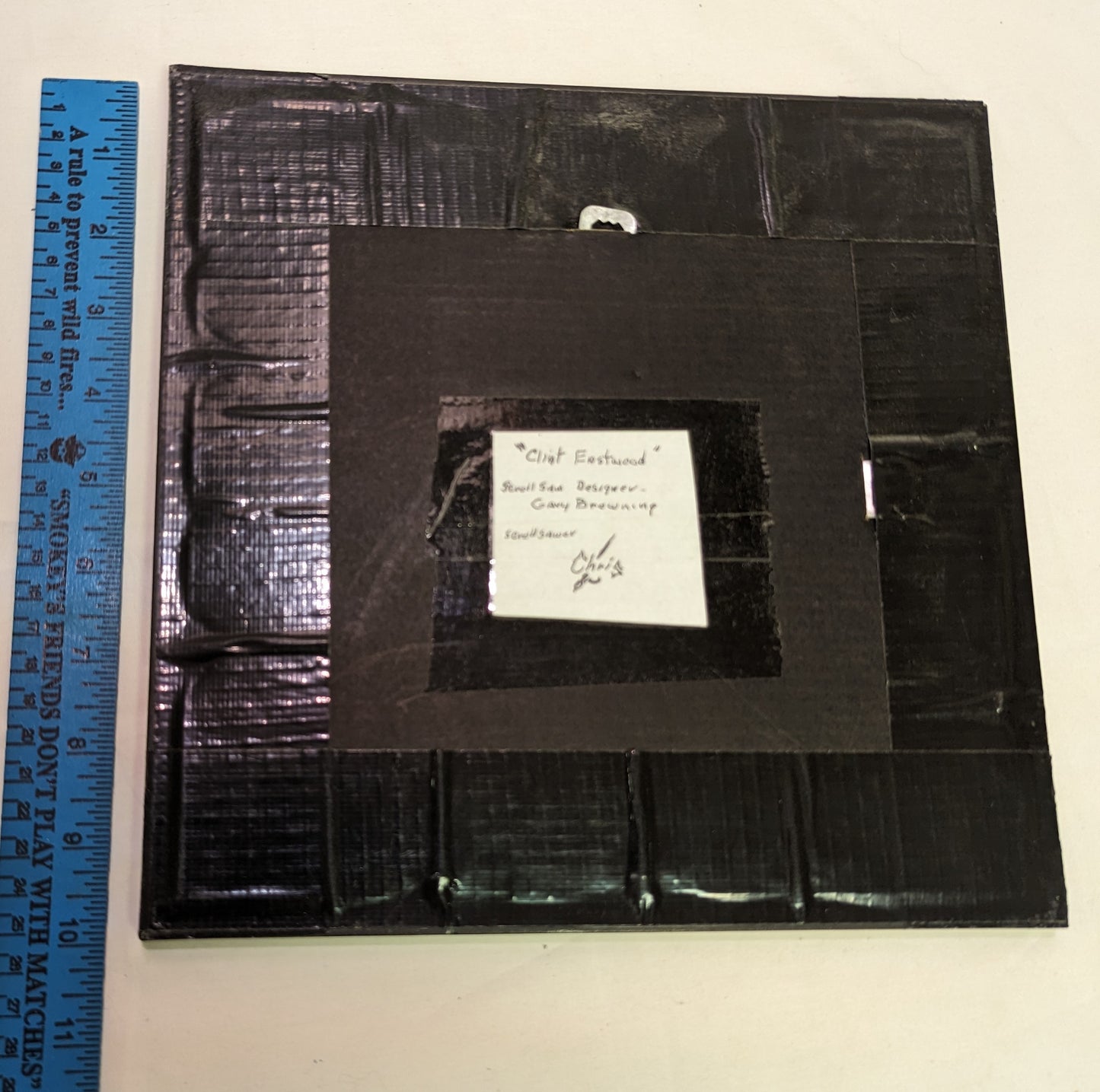 Art Hand Cut Scroll Sawed Clint Eastwood For a Few Dollars More in frame under glass