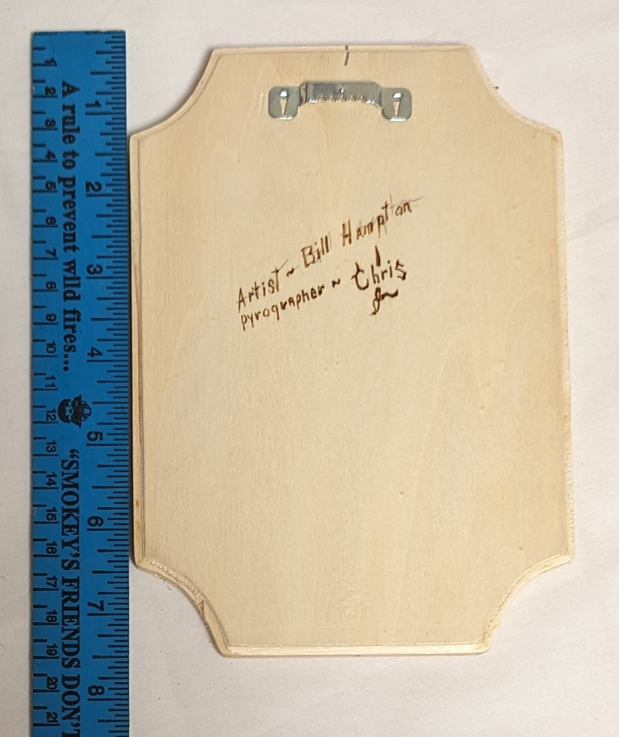 Art Pyrography on wood Native American Portrait Credited and Autographed