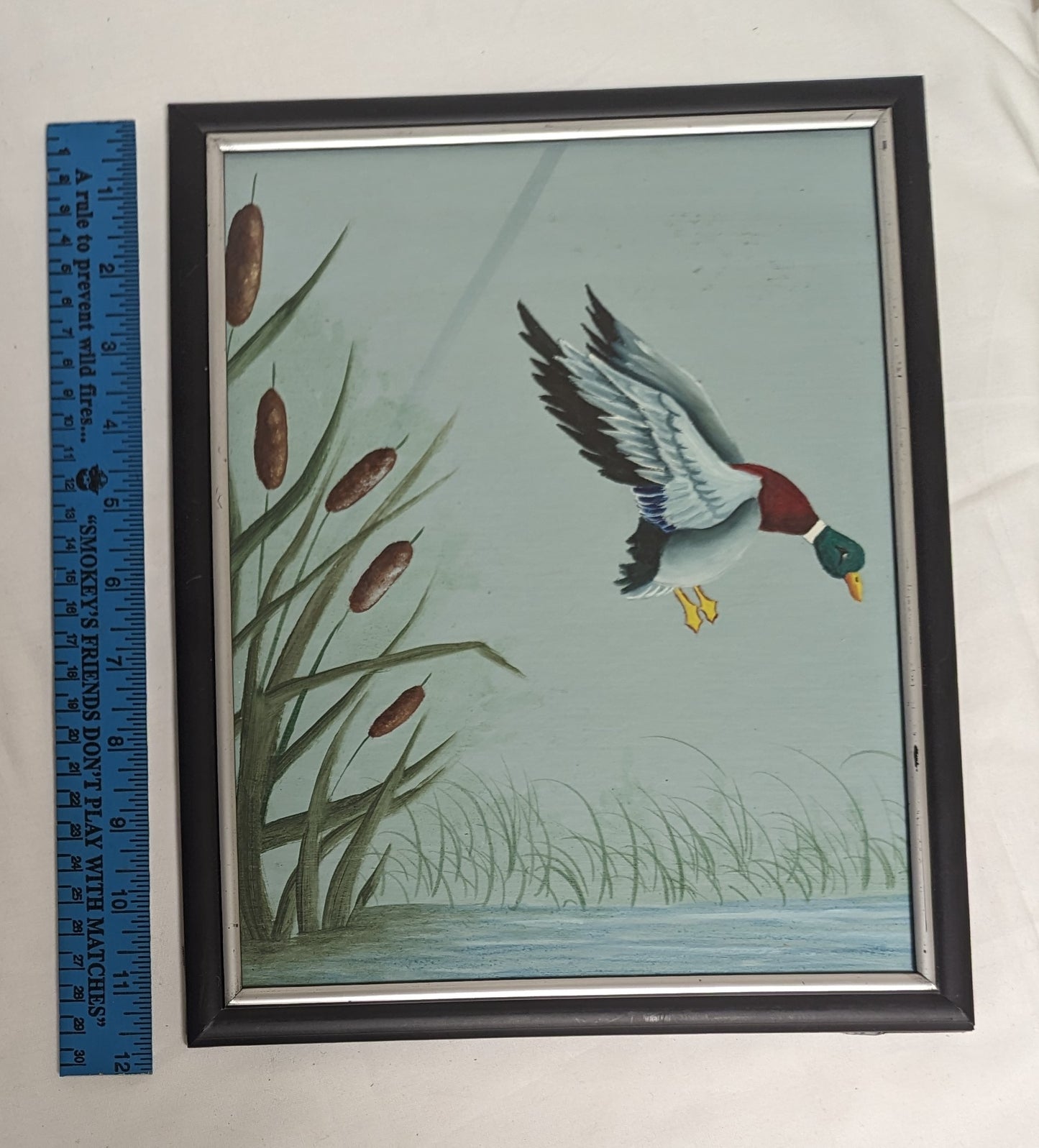 Art Vintage Hand Painting " Duck Landing " by Shirley Chipman