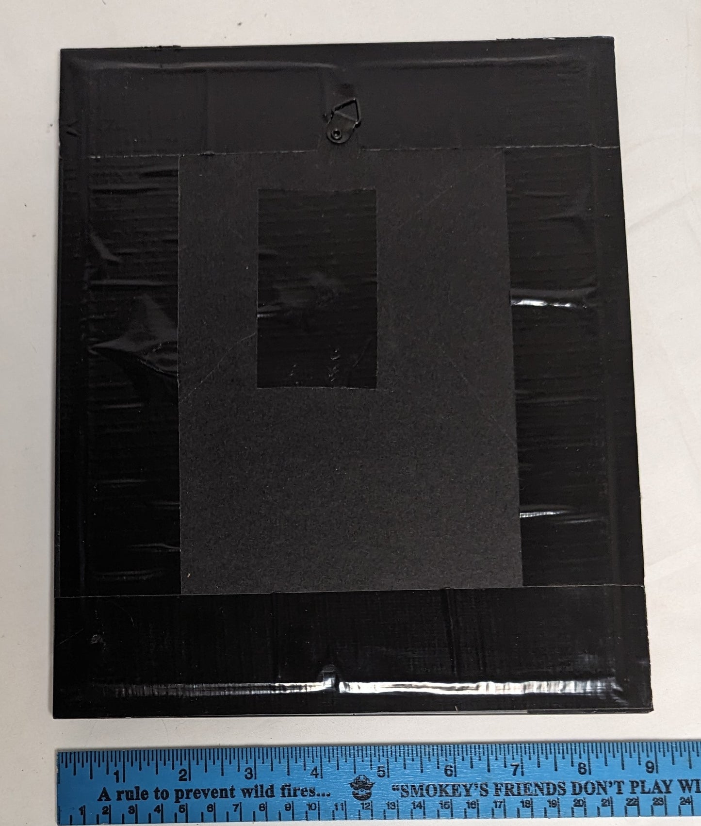 Art Hand Painted on Canvas board in frame under glass " Chickadee in Red Berries"