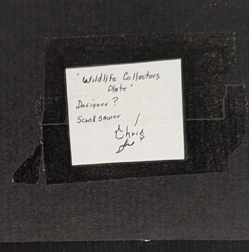 Art Hand Scroll Sawn Delicate "Large Mouth Bass" Sawblade Emblem" in frame under glass