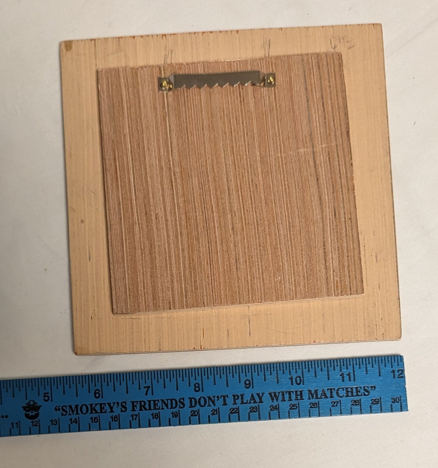 Art Hand Pyrography Burned and Scroll Sawn Cutout Layered Emblem " Sasquatch" in frame under glass