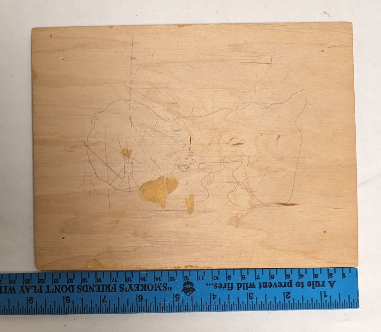 Art Vintage Rare Hand Pyrography on wood " Three Clowns"