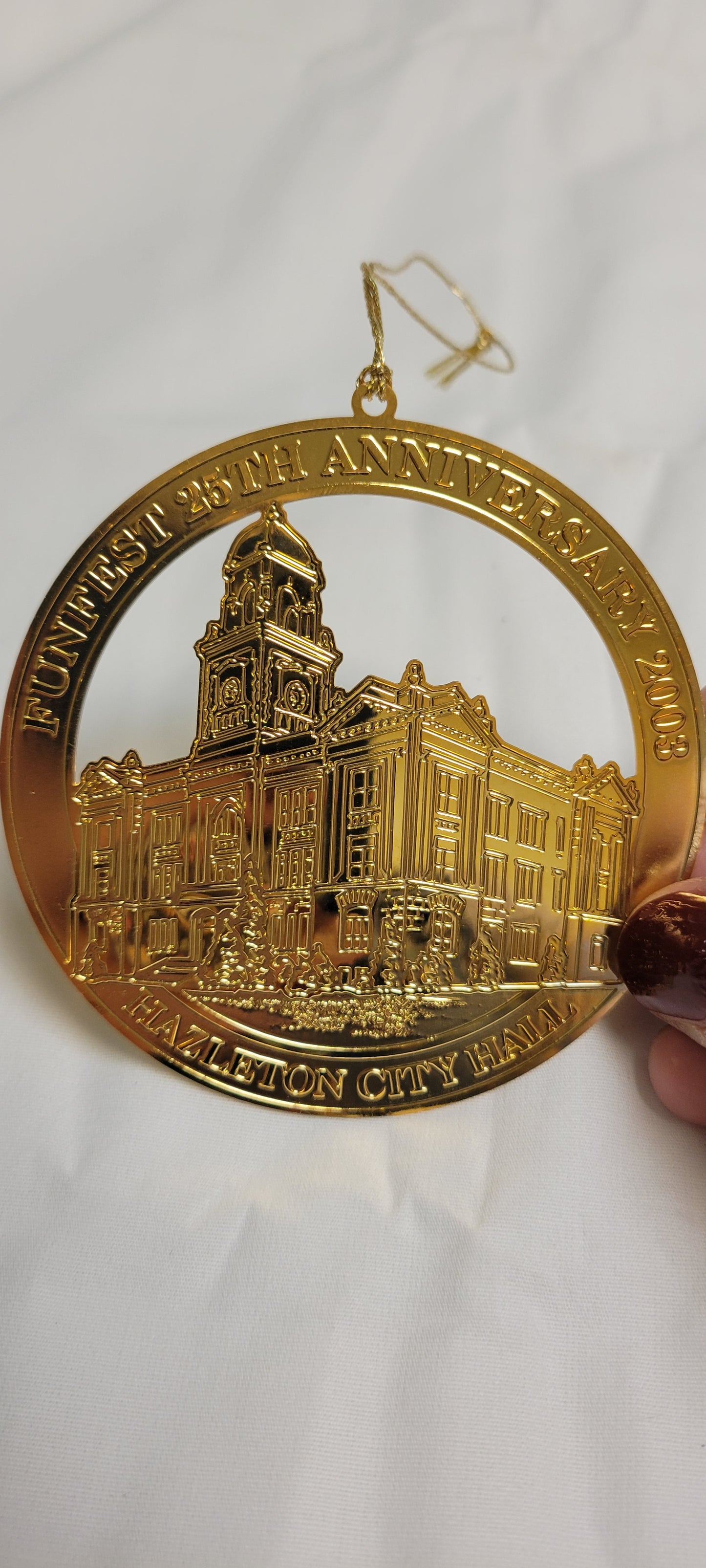 Ornament Hazleton City Hall Commemorative Brass Christmas Ornament 2003