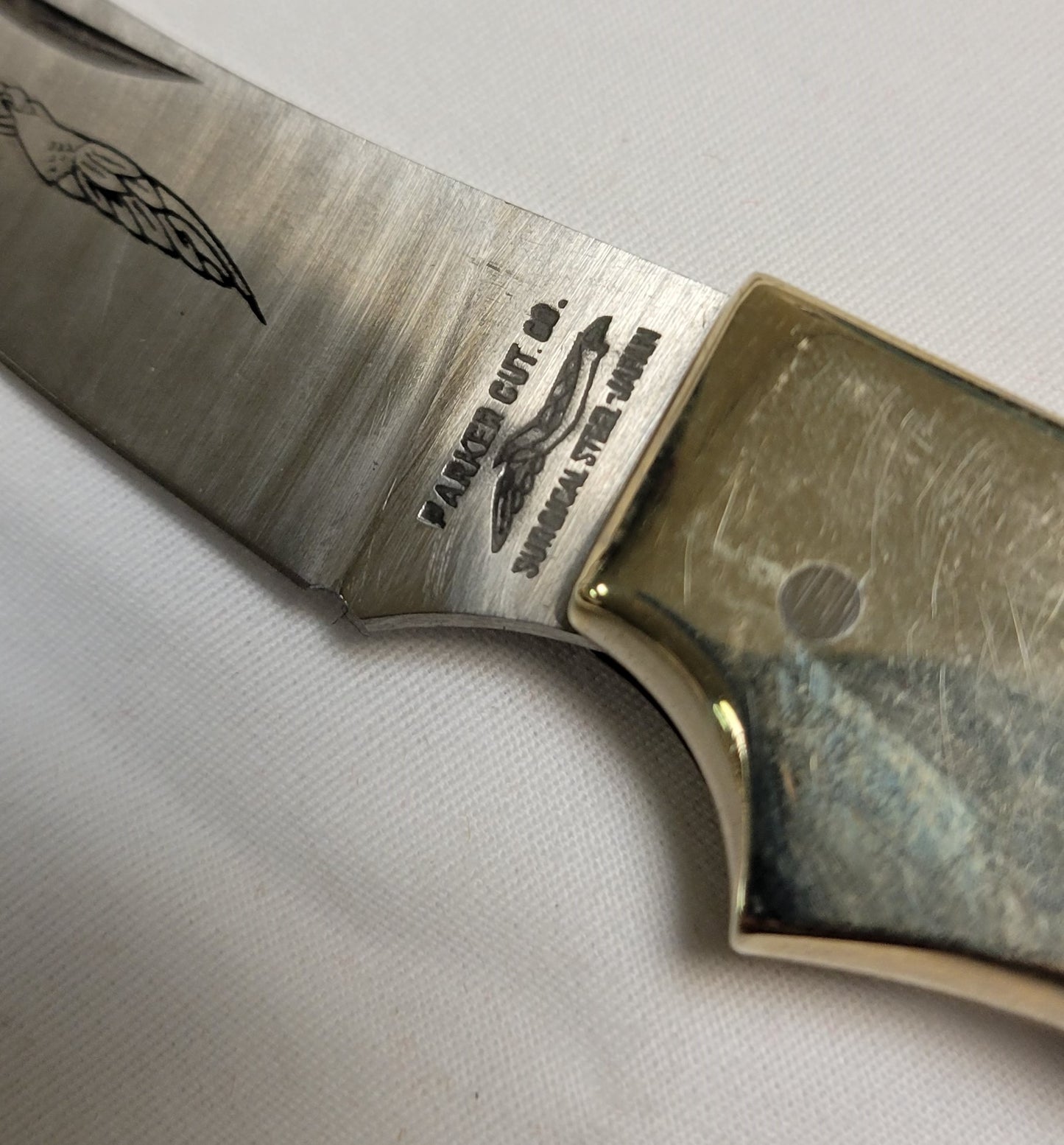 Pocket Knife New with Box Eagle Brand Blade Engraved, Genuine Stag Horn Handle