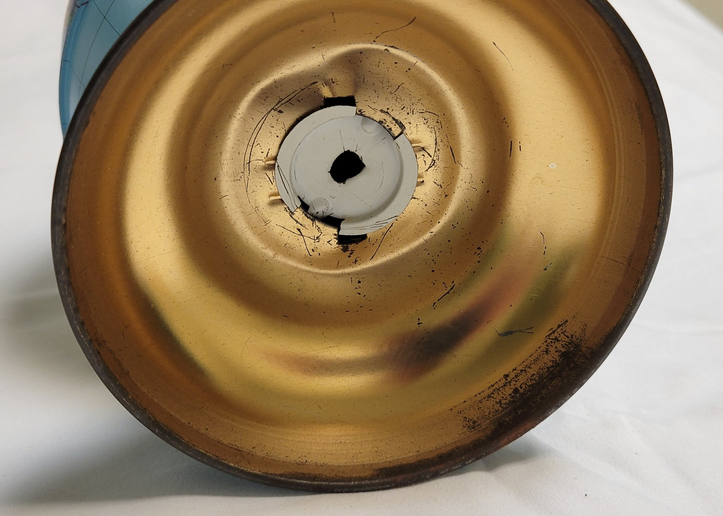 Globe World Atlas Piggy Bank, Metal Ohio Art Brand,  Base with Zodiac signs