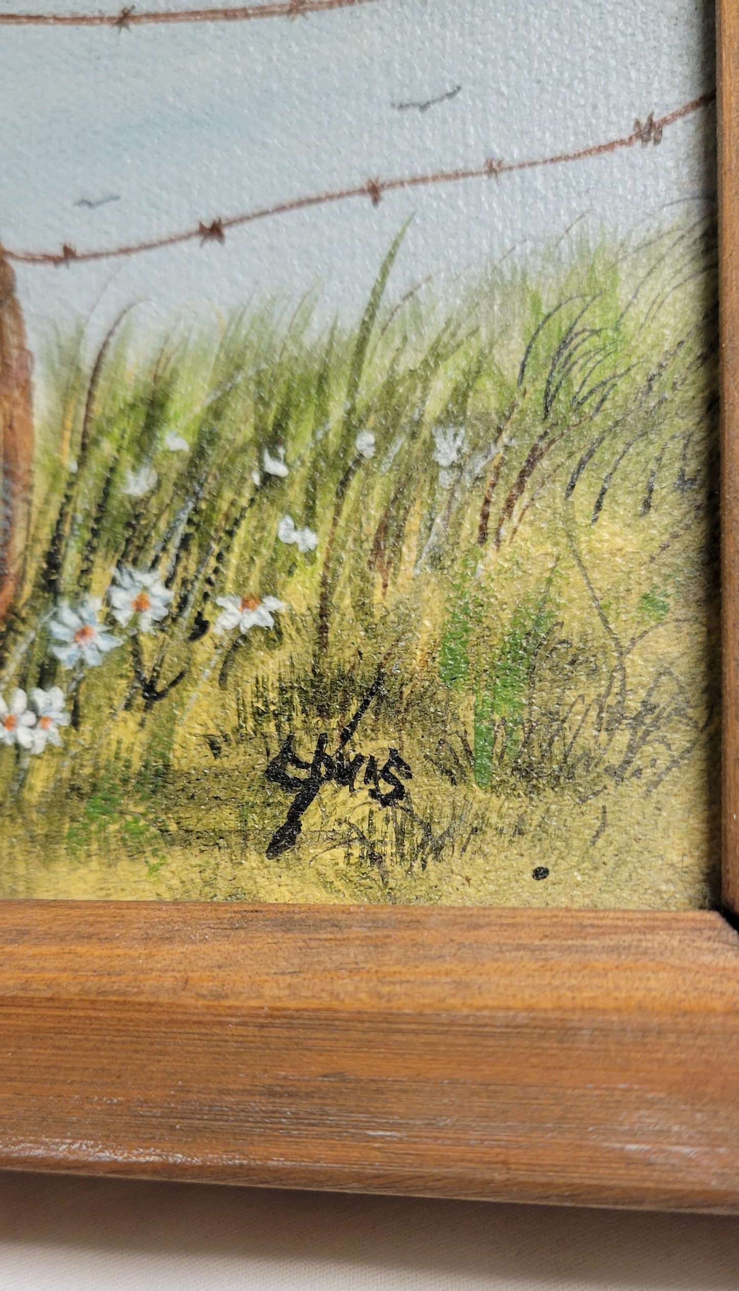 Art Original  Art Painting Acrylic Post and Barrel Framed ( Chris Lamb Original