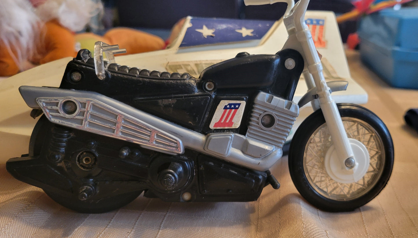 Toy Evil Knievel His Driver Motorcycle and Rocket Set
