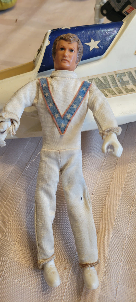 Toy Evil Knievel His Driver Motorcycle and Rocket Set