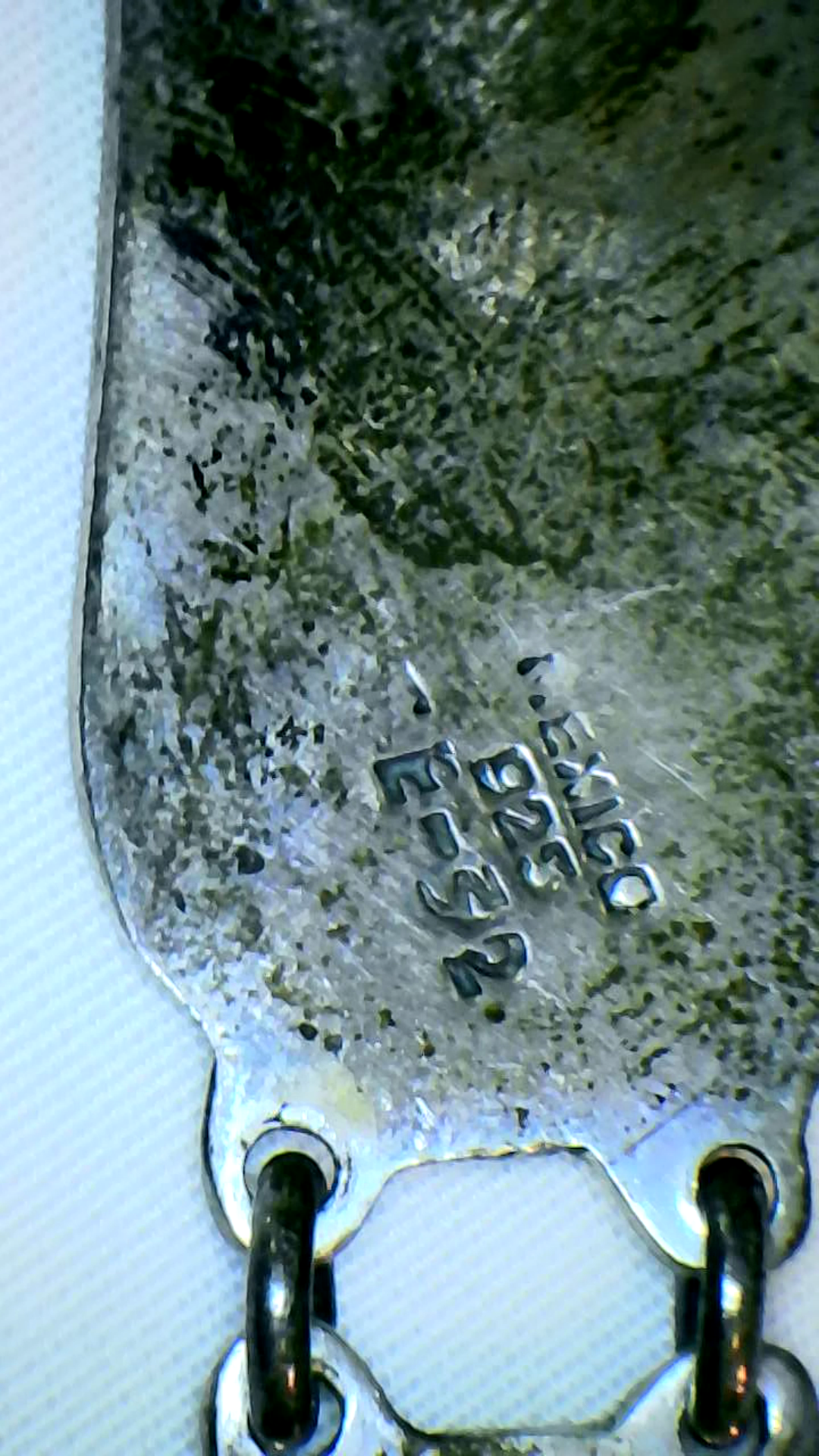 Necklace Rare Silver 925 Inlayed Mother Of Pearl Abalone Bird and Flowers