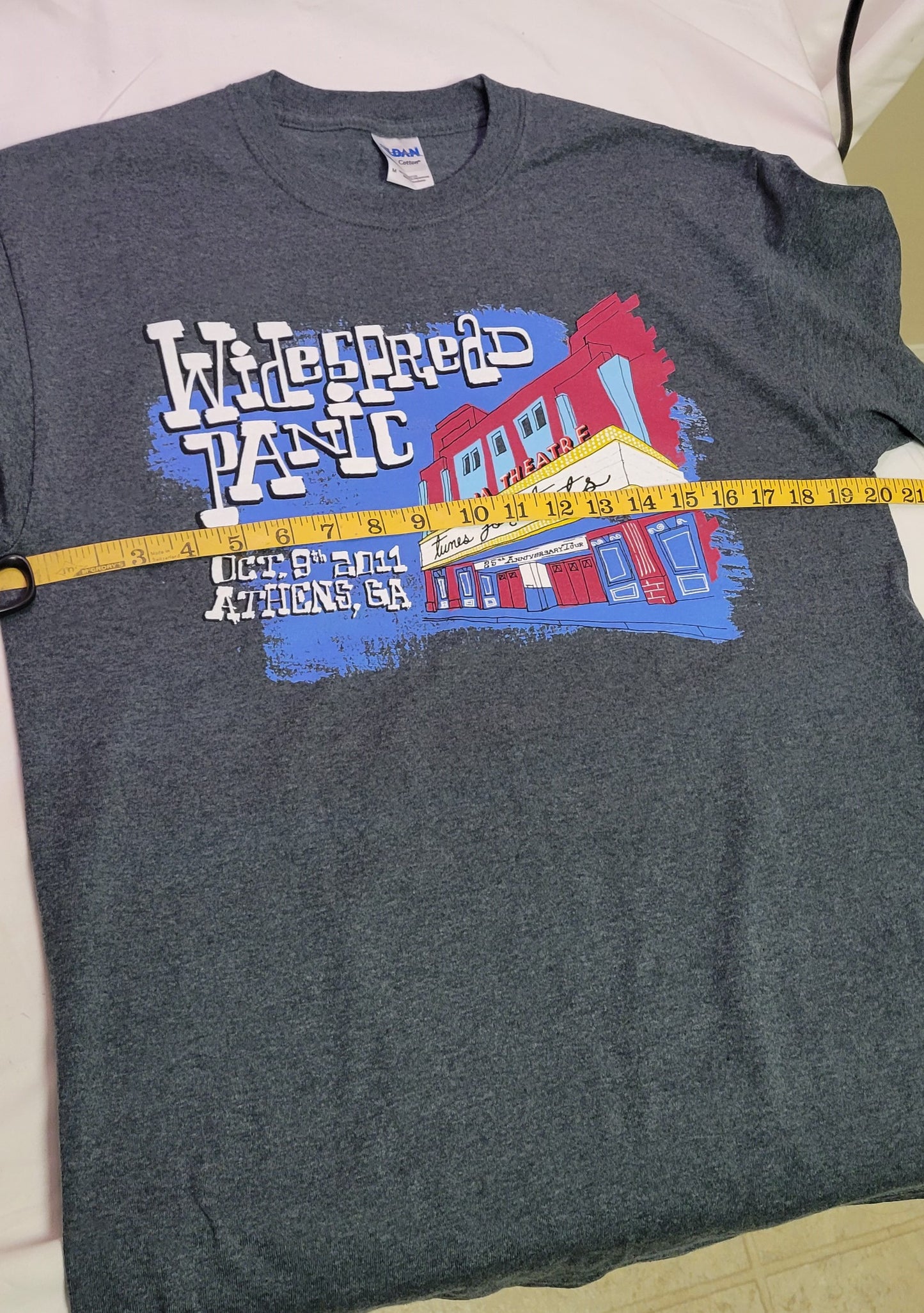 Tshirt Widespread Panic Tunes for Tots Georgia Theater 10/09/11 Blue and red on Grey Size Medium