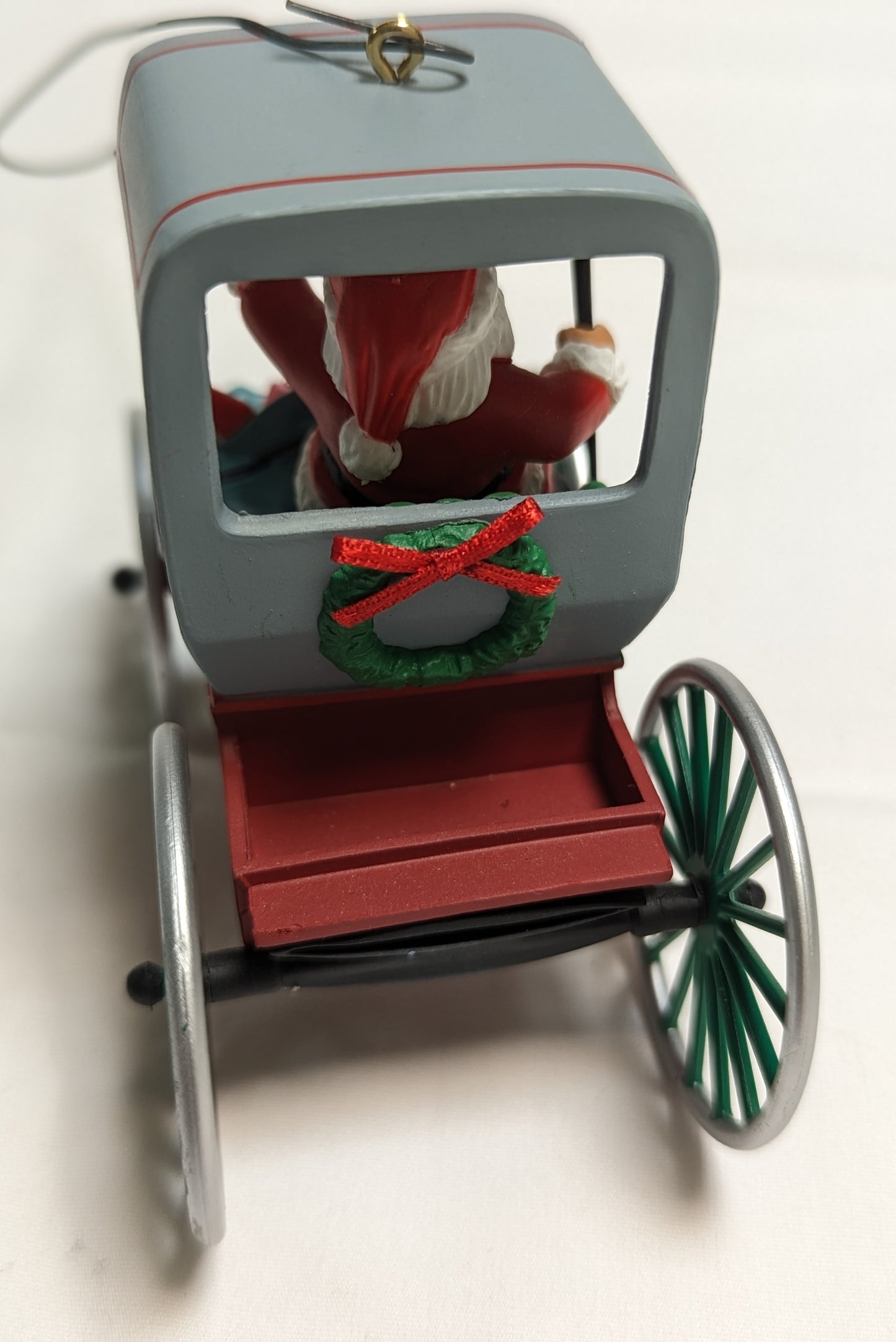 Ornament Christmas Santa in buggy, Plastic