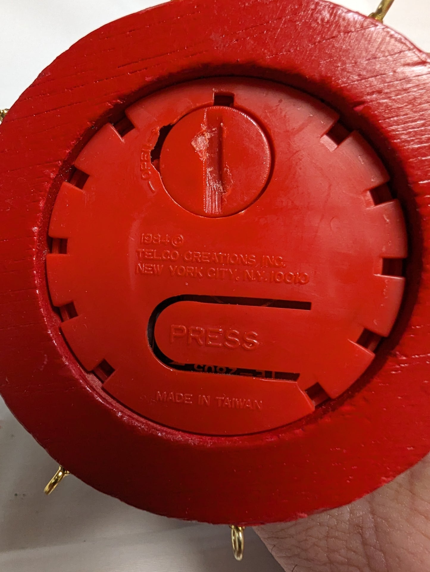 Ornaments Telco Creations 1984 bear on drum Christmas wood hand painted