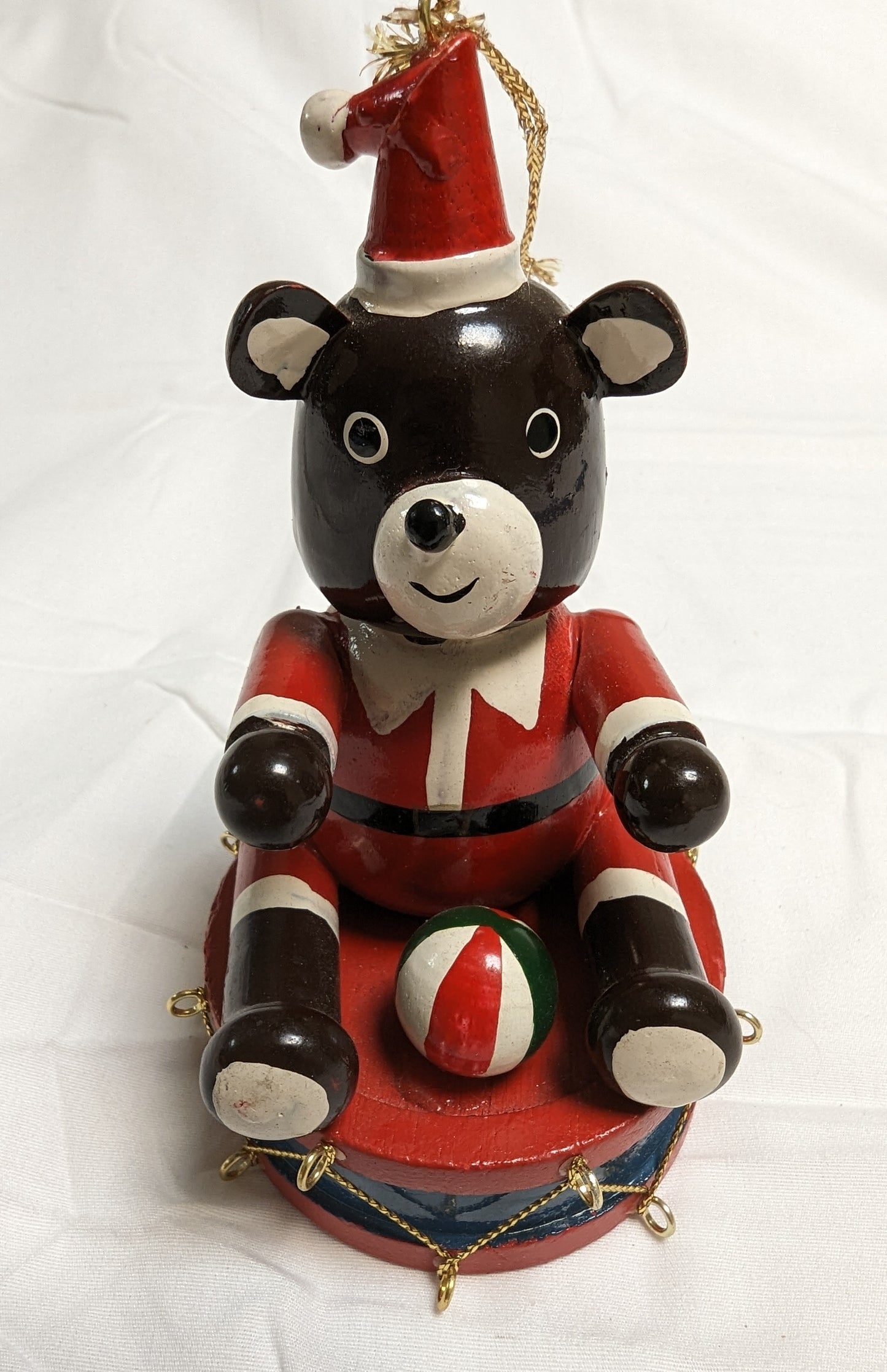 Ornaments Telco Creations 1984 bear on drum Christmas wood hand painted