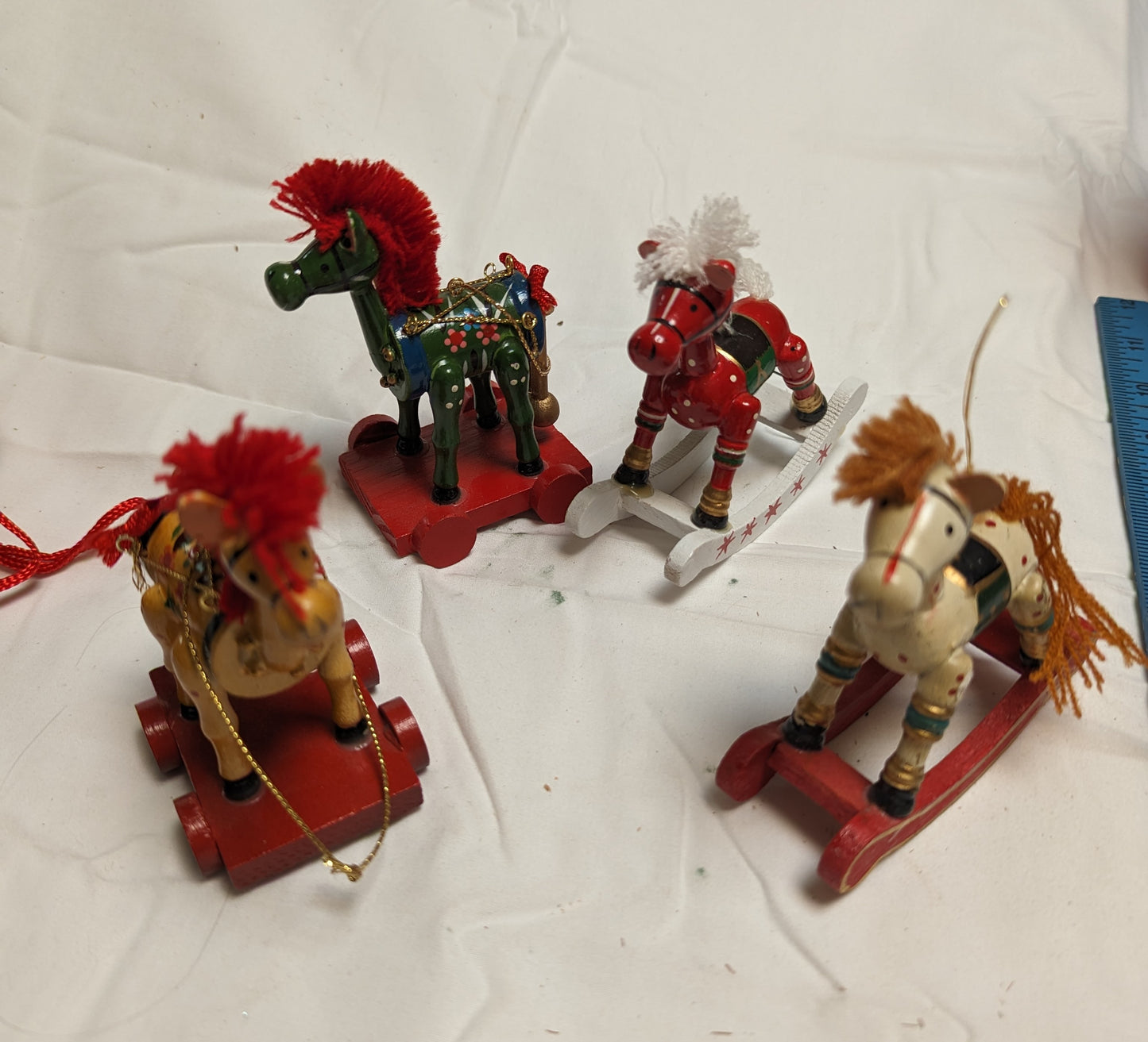 Ornaments Christmas Painted Horse ( Set