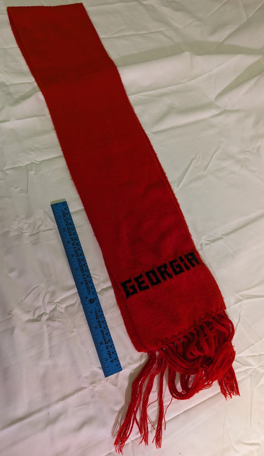 Scarf Knitted Red University of Georgia Go Dawgs Vintage