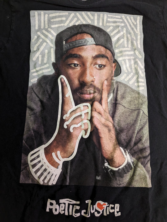 Shirt TShirt Short Sleeve Size Small, Poetic Justice Tupac Vintage