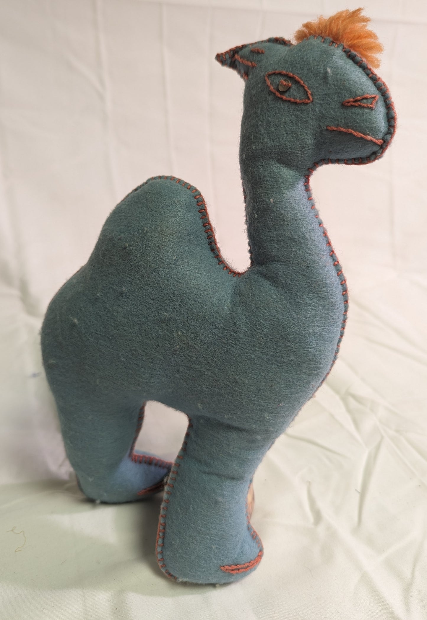 Plusheese Set of 5 Vintage Handmade Sewn Felt figures with sequins.