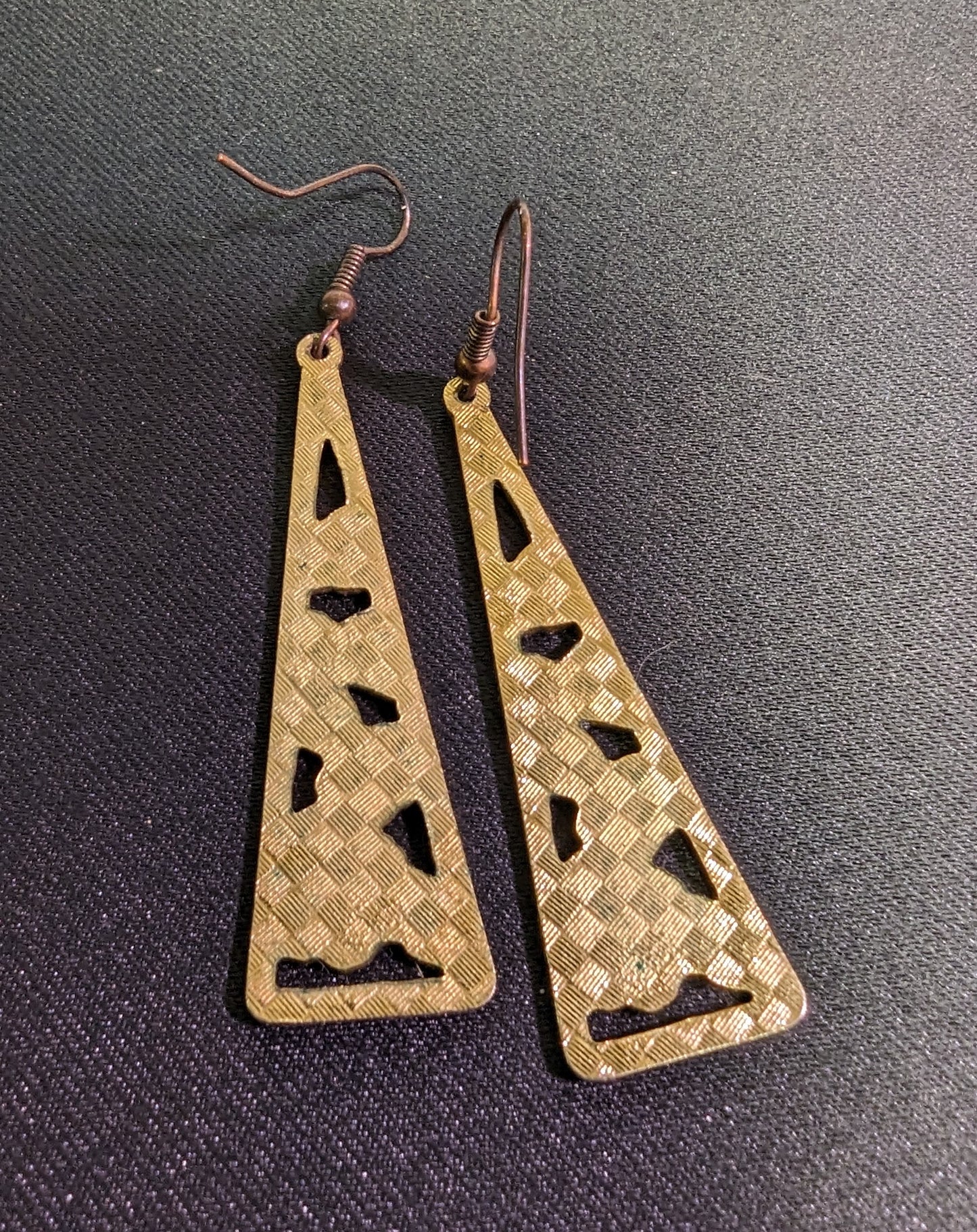 Earrings Enamel Filled Flower Print French Hook