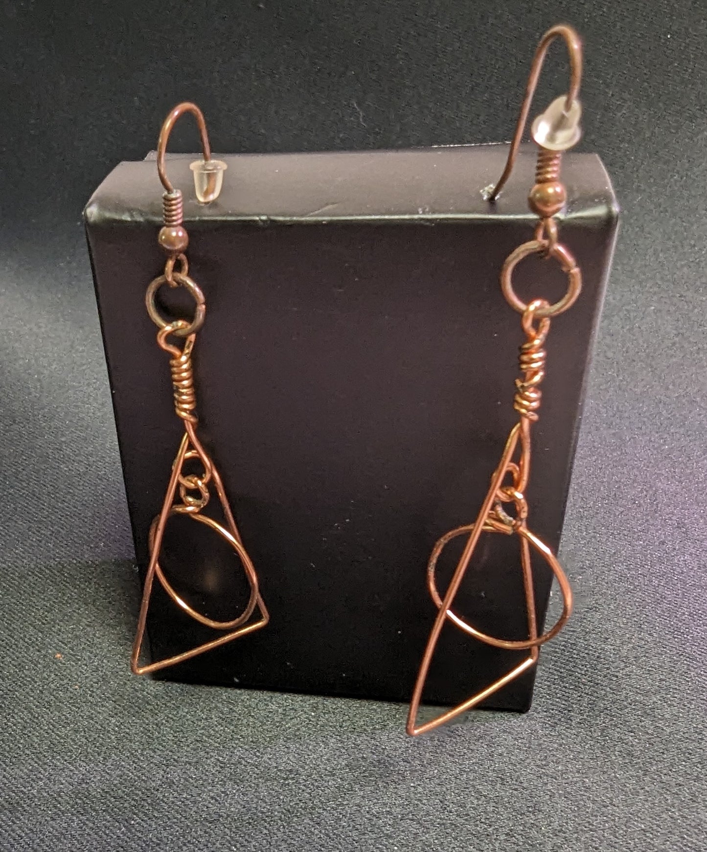Earrings Hand Made "Circle on Triangle French Hook