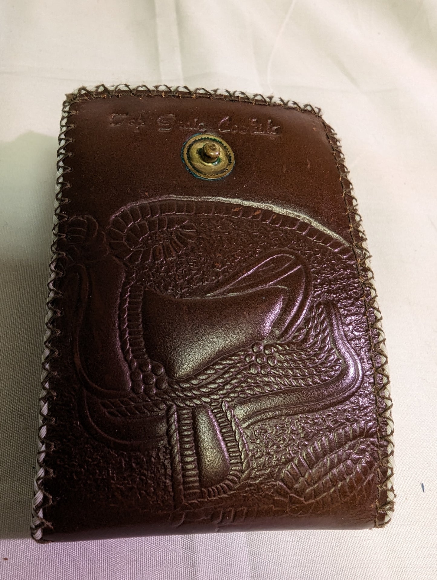 Wallet Rare Vintage Boys Cowhide Six Flags Over Georgia 1970s Embossed