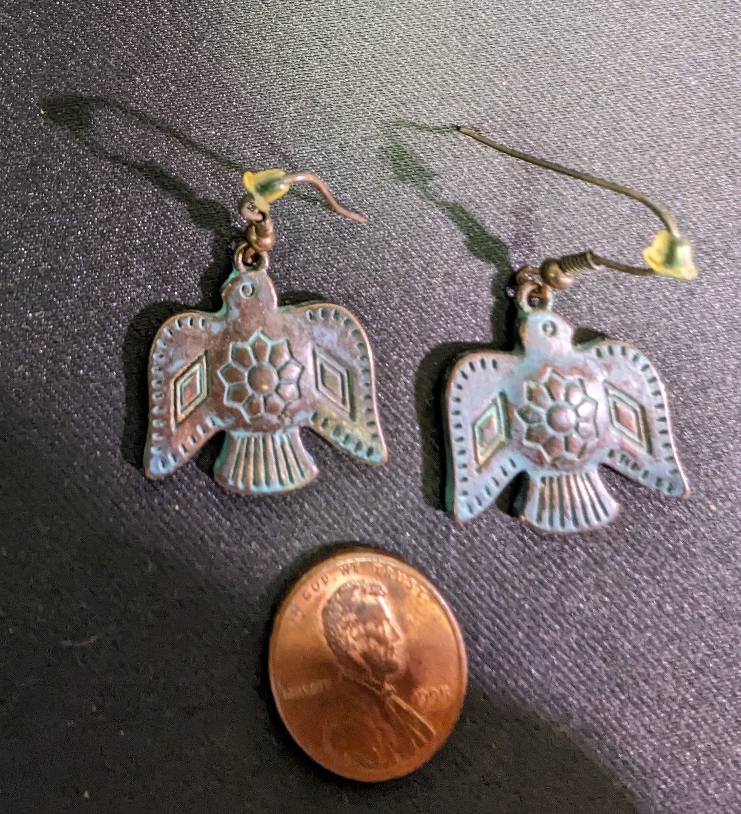 Earring Bird Blue Bronze Thunderbirds