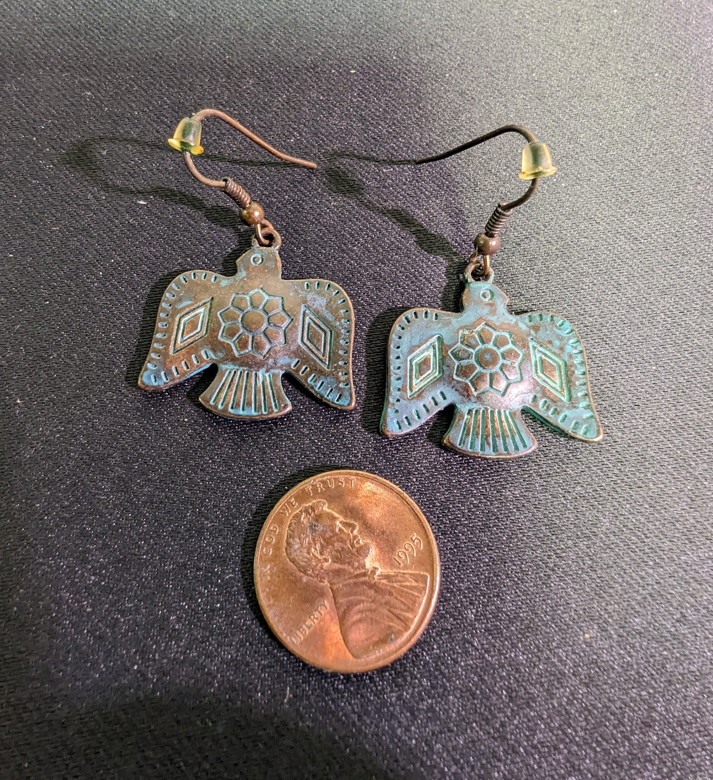 Earring Bird Blue Bronze Thunderbirds