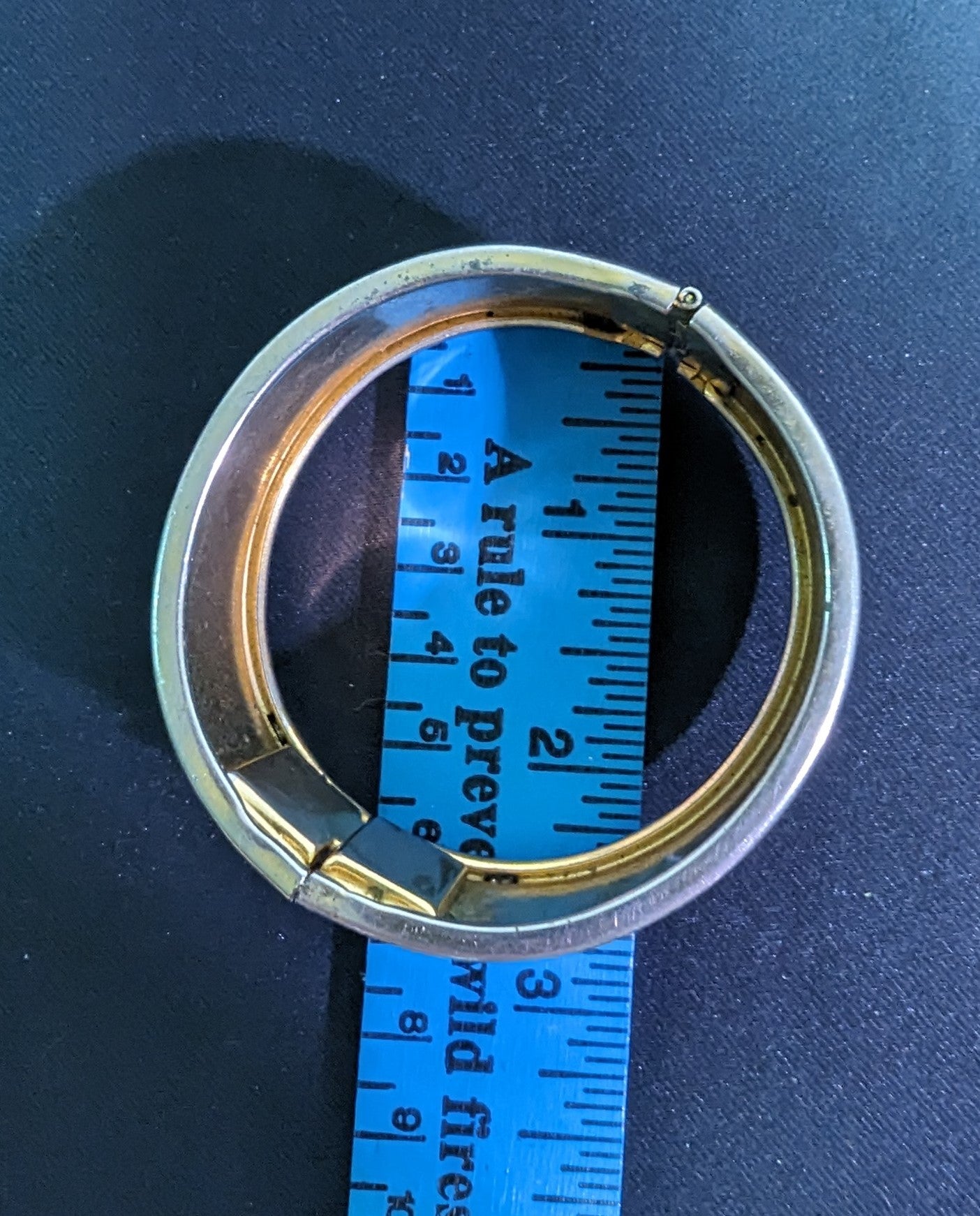 Jewelry Bracelet Hinged Filigreed Layered Metal Push Clasp