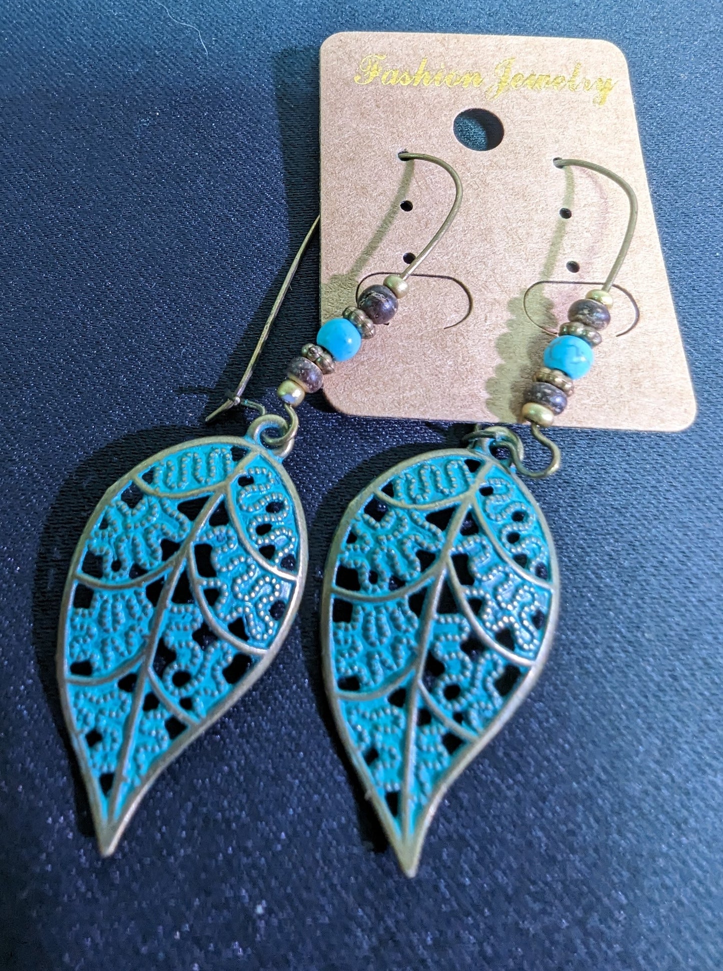 Earrings Blue Filigree Turquoise Beaded