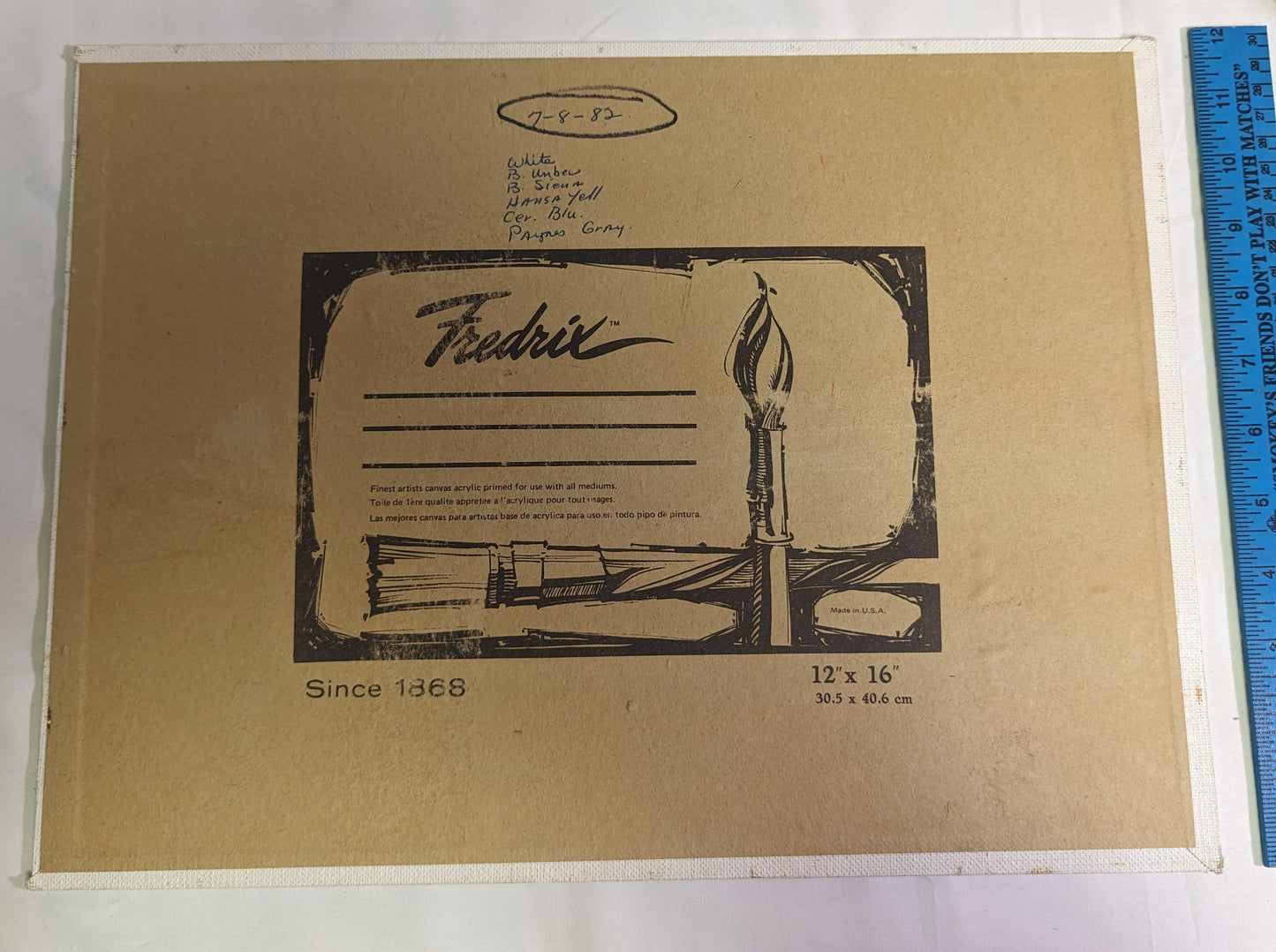 Art Original Vintage Art Oil Paint on canvas Barn Snow Scene dated 1982