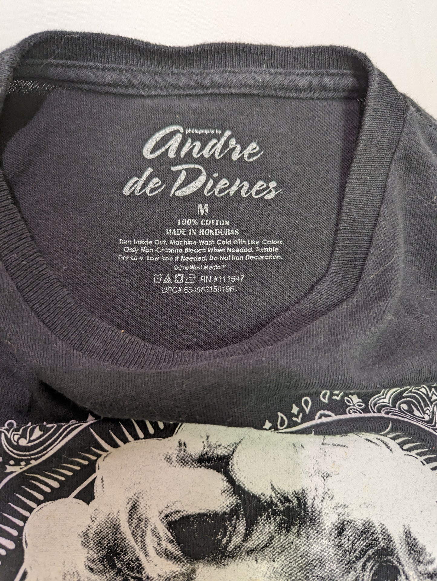 T Shirt Short Sleeve Photography by Andre de Daienes of Tattooed Marilyn Monroe Black Medium