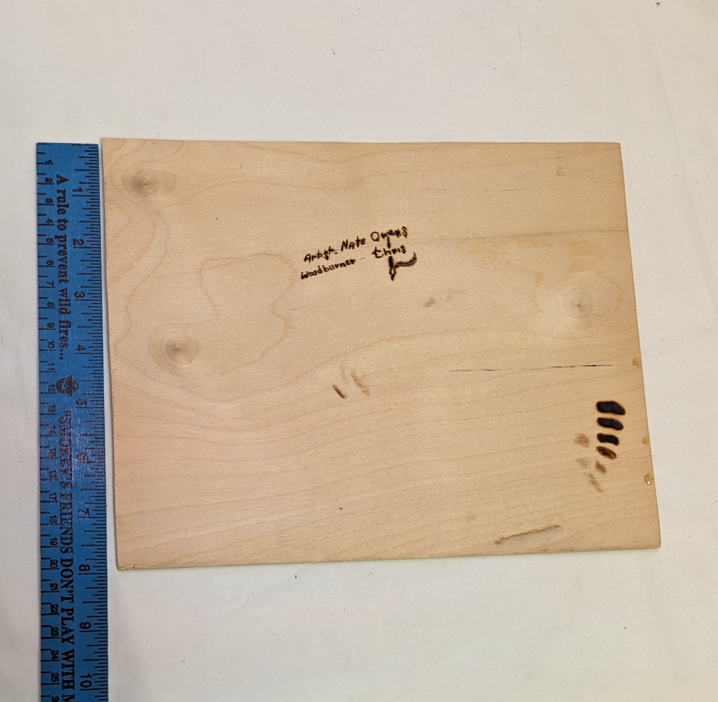 Art Pyrography of a Nate Owens Caricature of John Wayne in True Grit burned on Wood