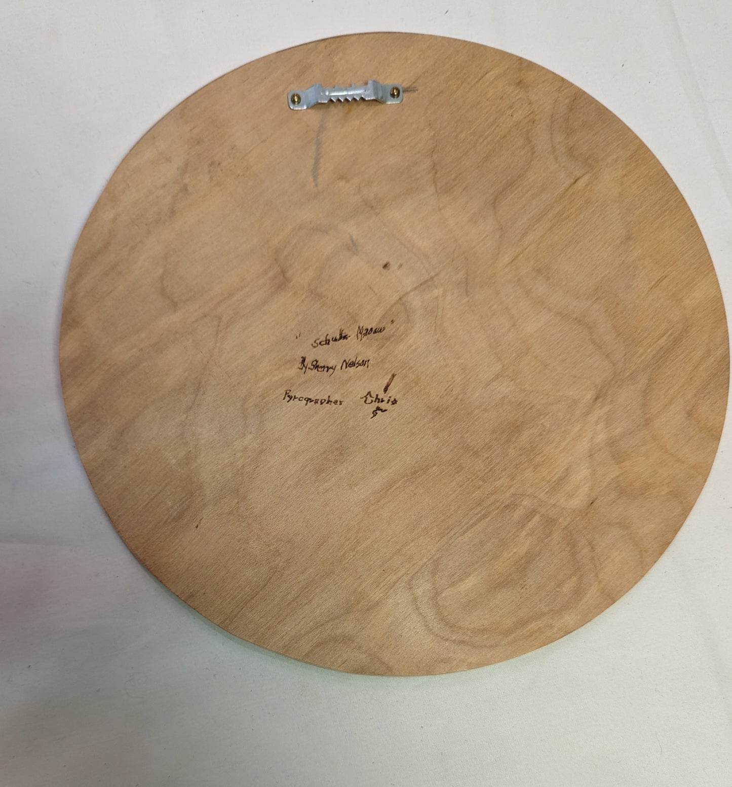 Art Pyrography "Macaw" on Round Wood with Credits Rare Bird.