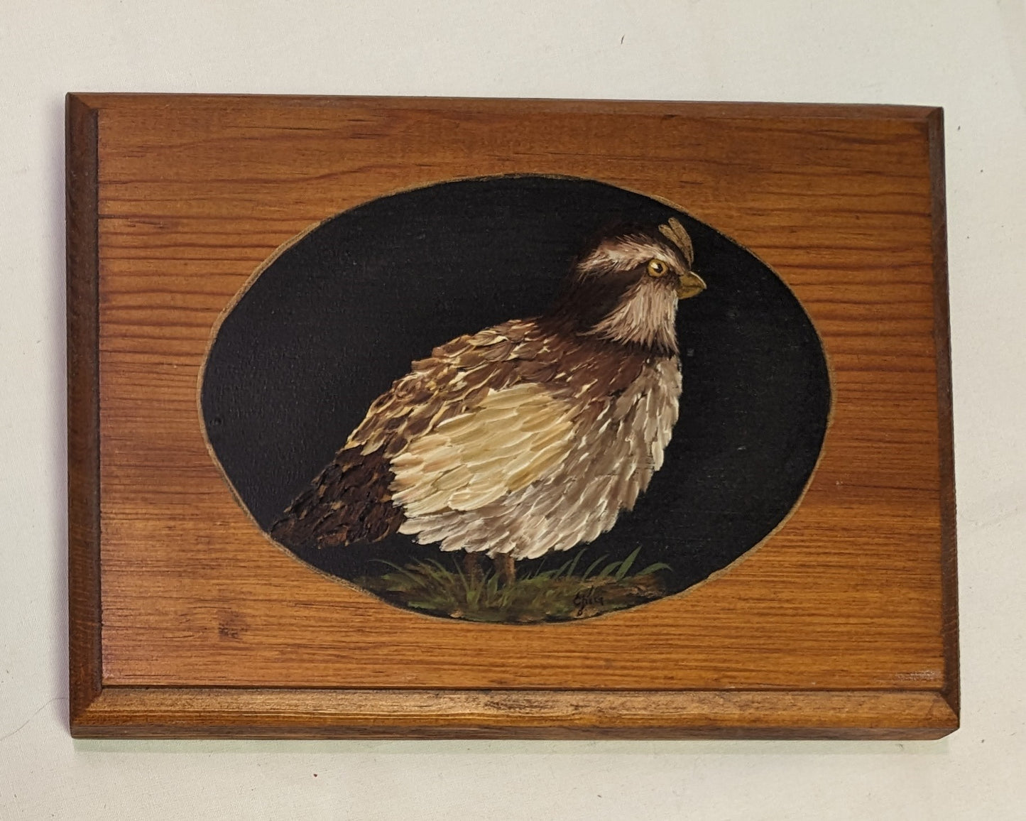 Art Painting by Hand Quail Silhoutte "Bob White on wood