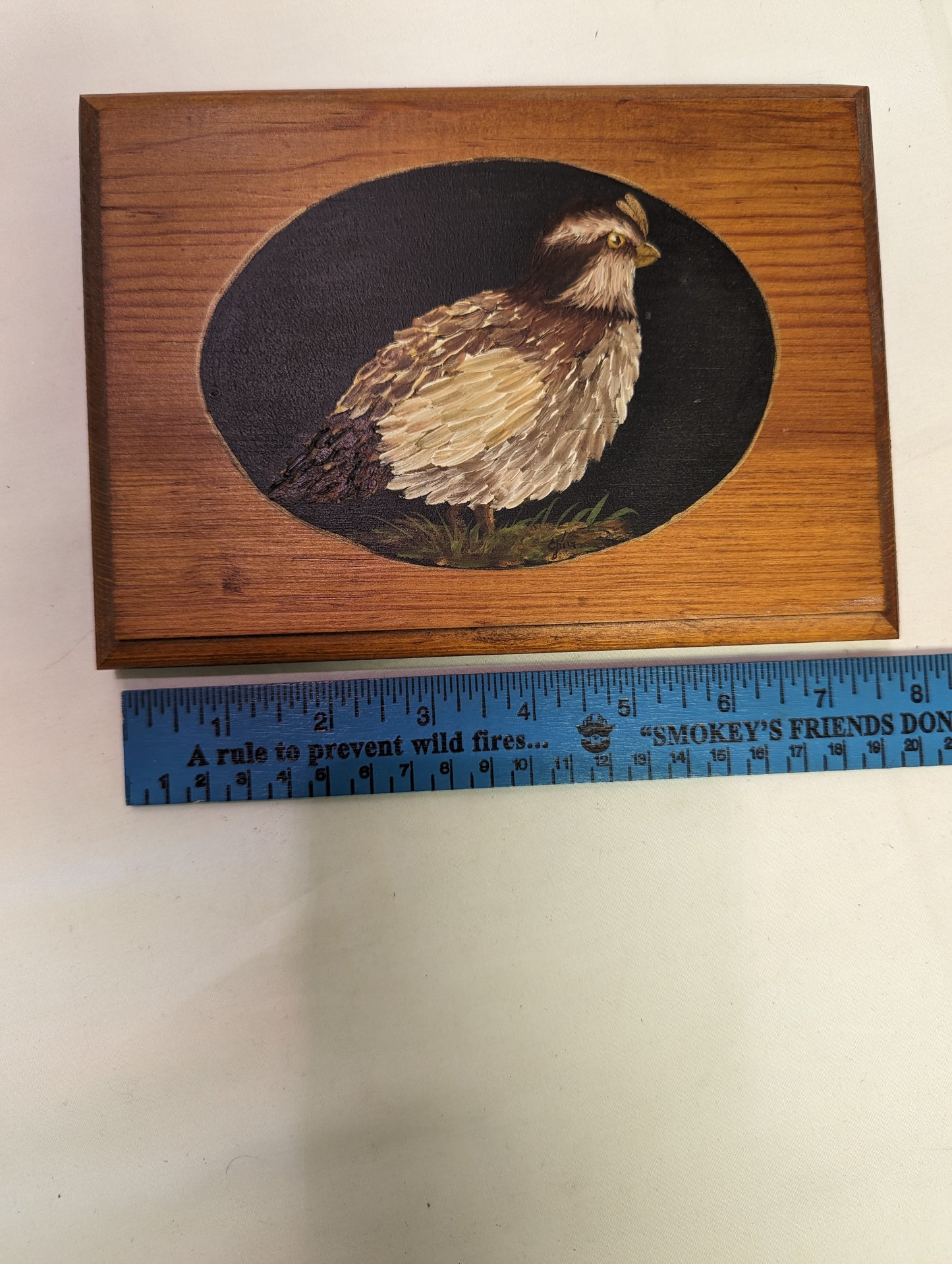 Art Painting by Hand Quail Silhoutte "Bob White on wood