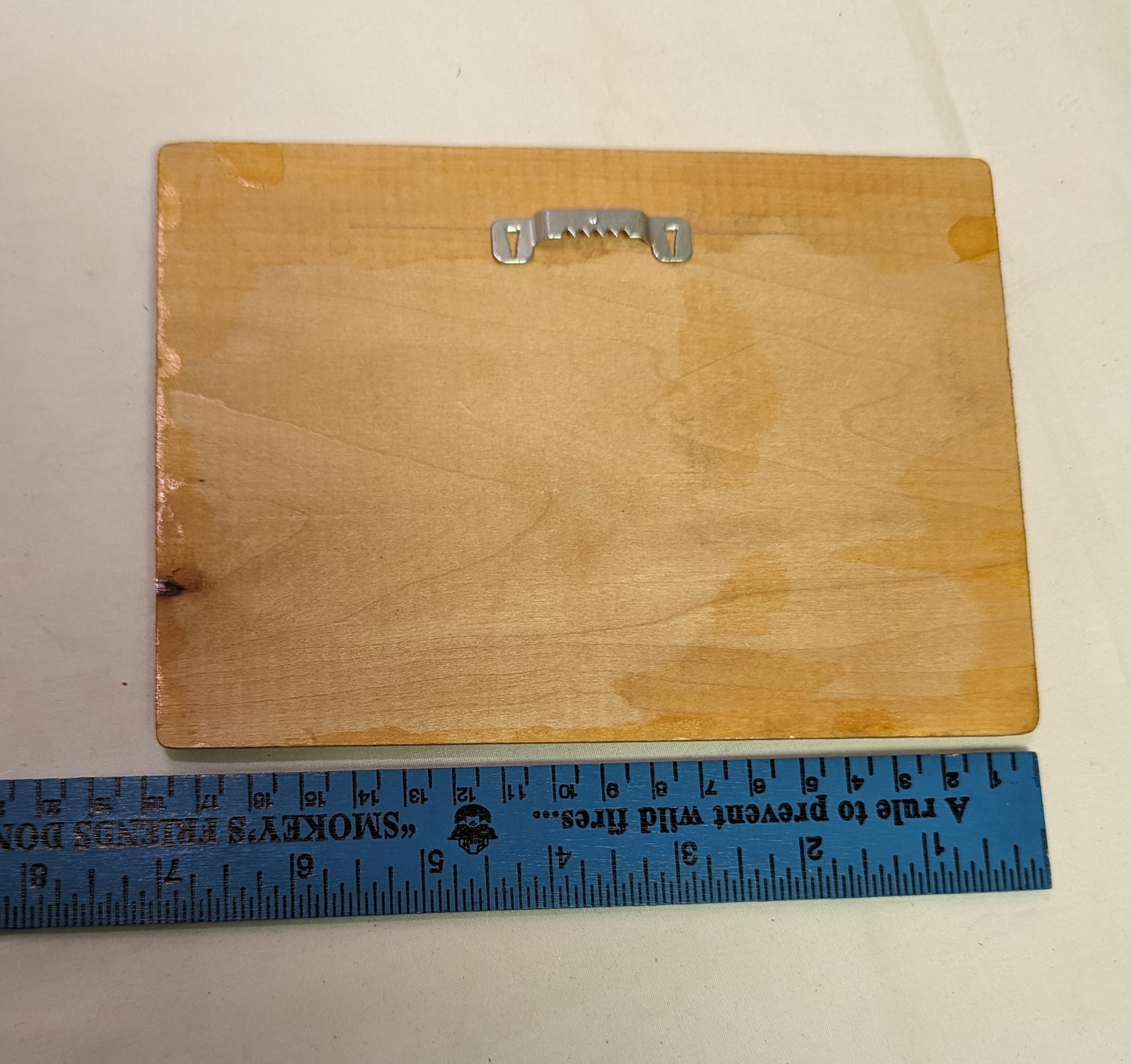 Art Pyrography on wood Scene of Boy Fishing Autographed