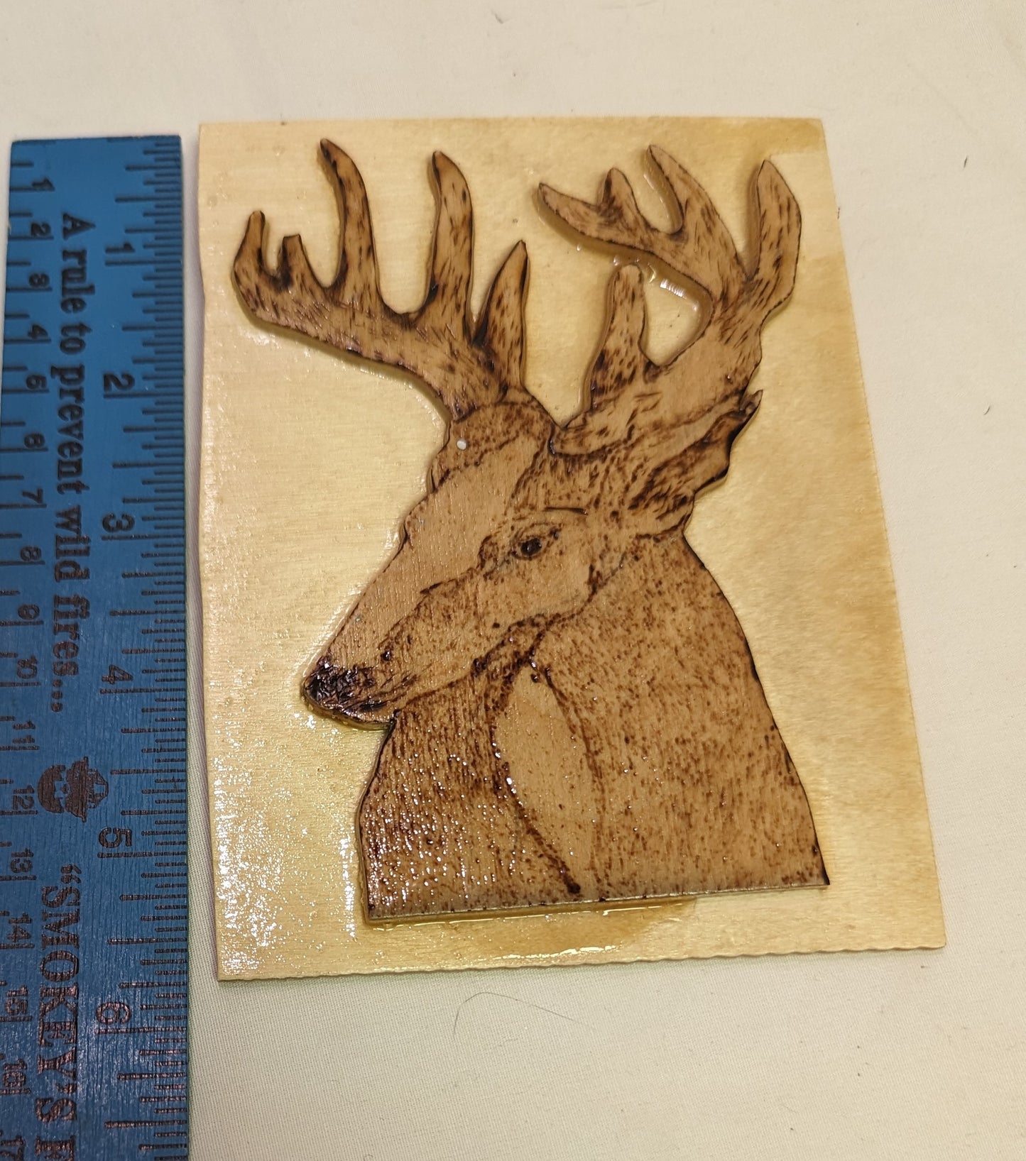 Art Craftwork  Scroll Sawed and Pyrography on wood of Dear Head