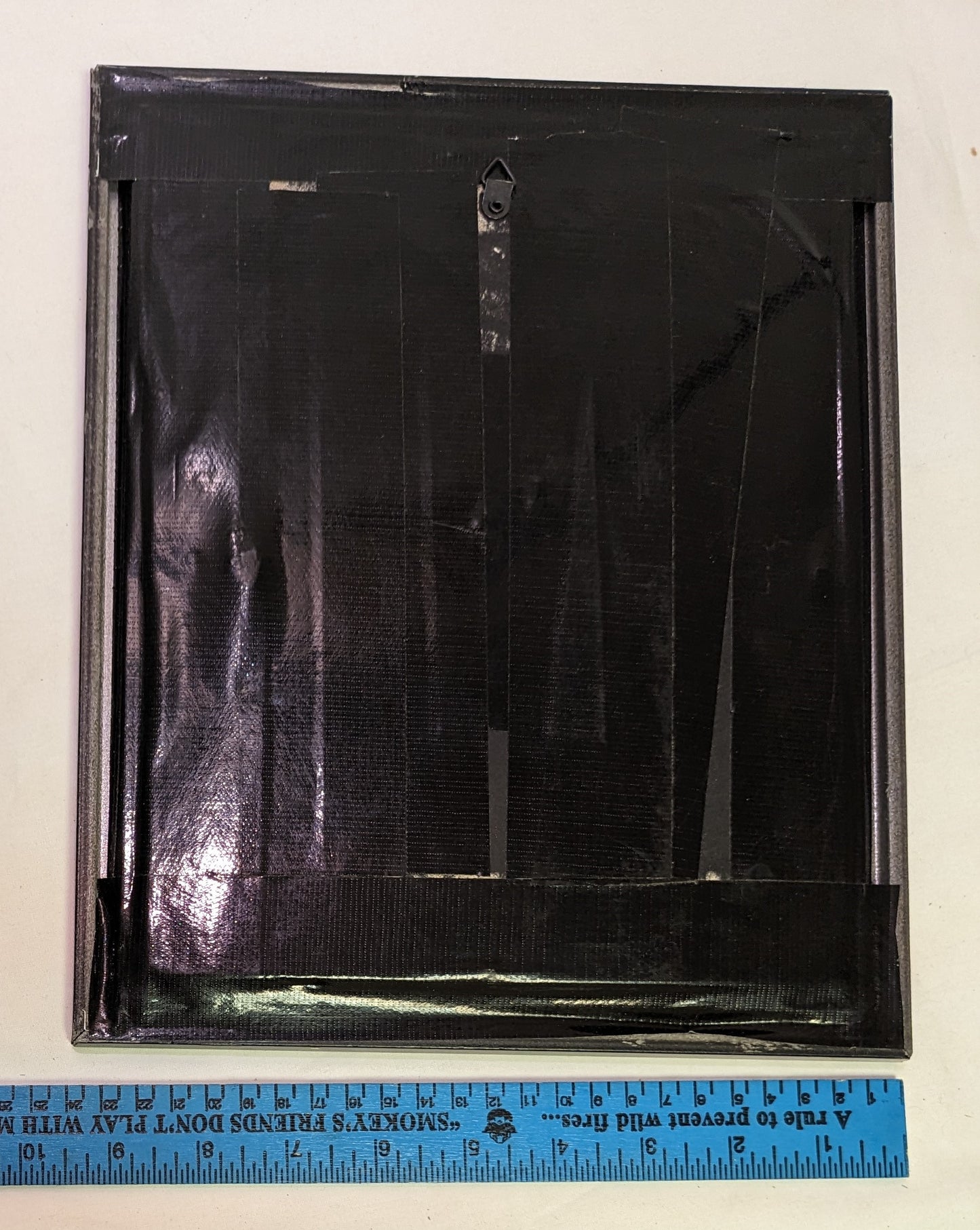 Art mixed media Scroll sawed pyrography  over photo Leopard head in frame under glass