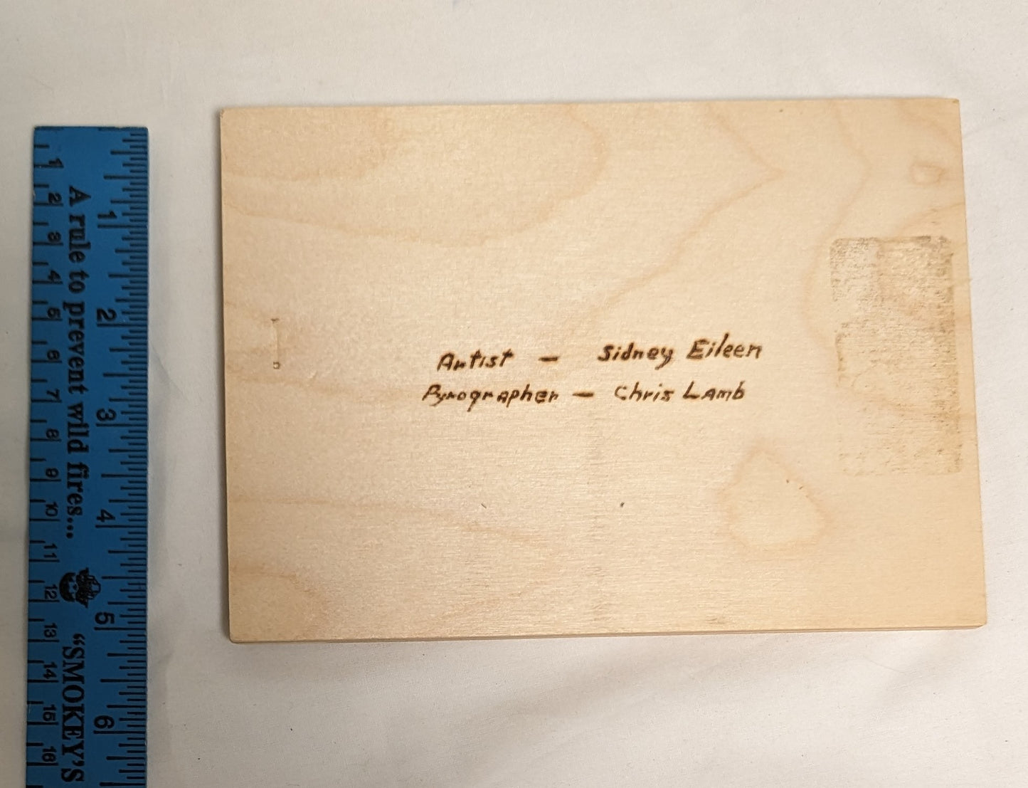 Art Handmade Pyrography " Wolf Resting" Credited and signed